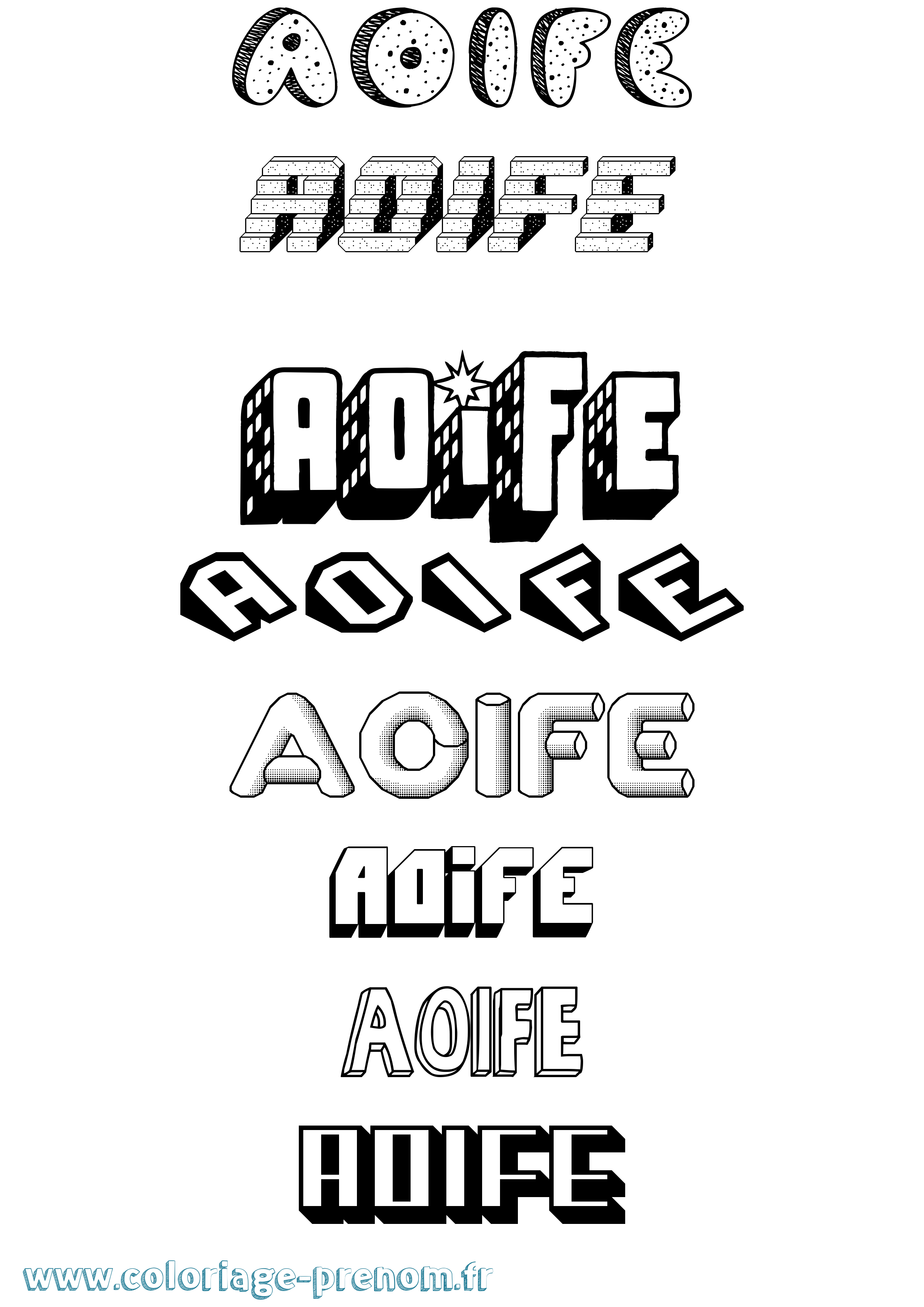 Coloriage Aoife Effet 3D Coloriage prénom Aoife Effet 3D