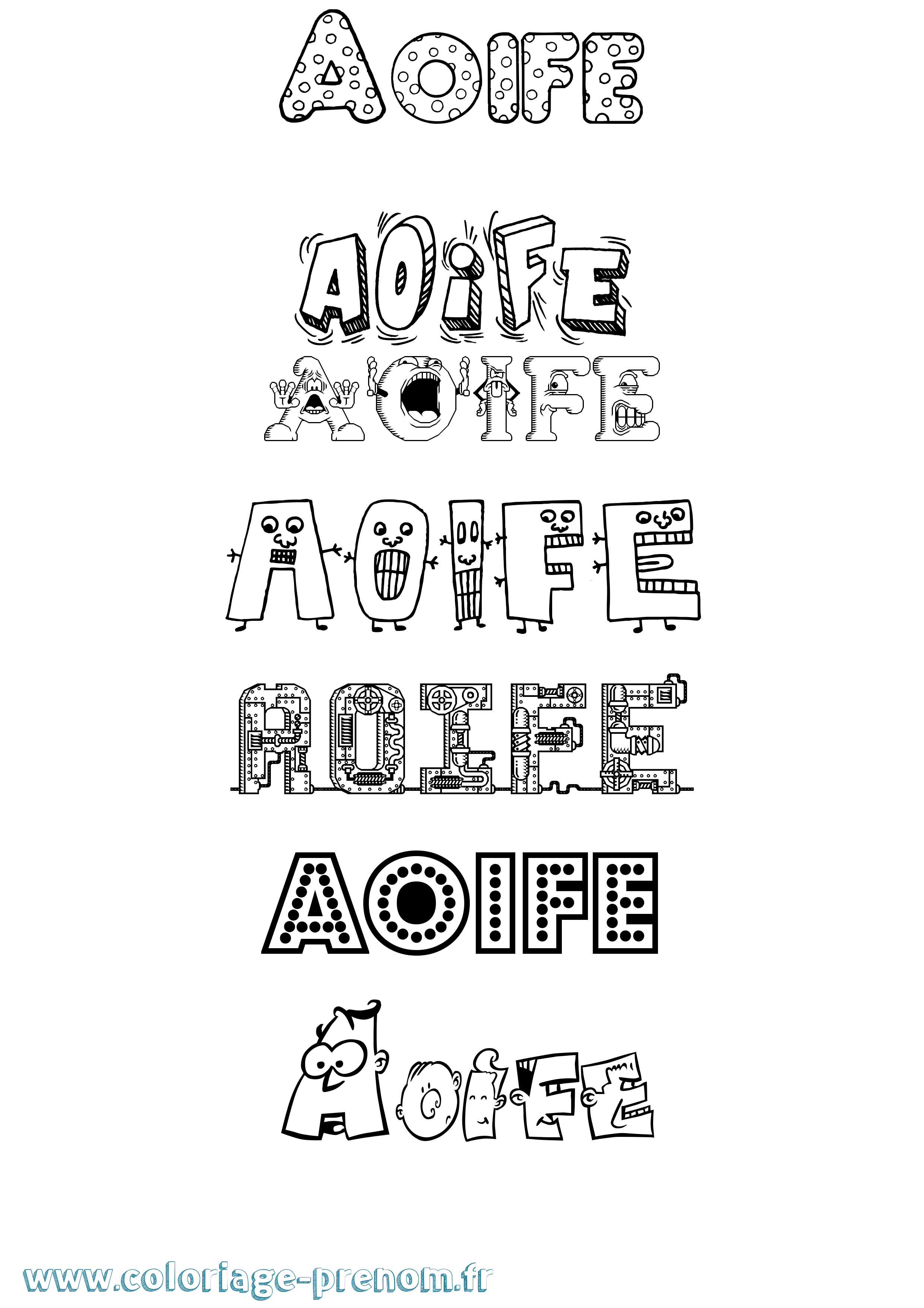 Coloriage Aoife Fun Coloriage prénom Aoife Fun