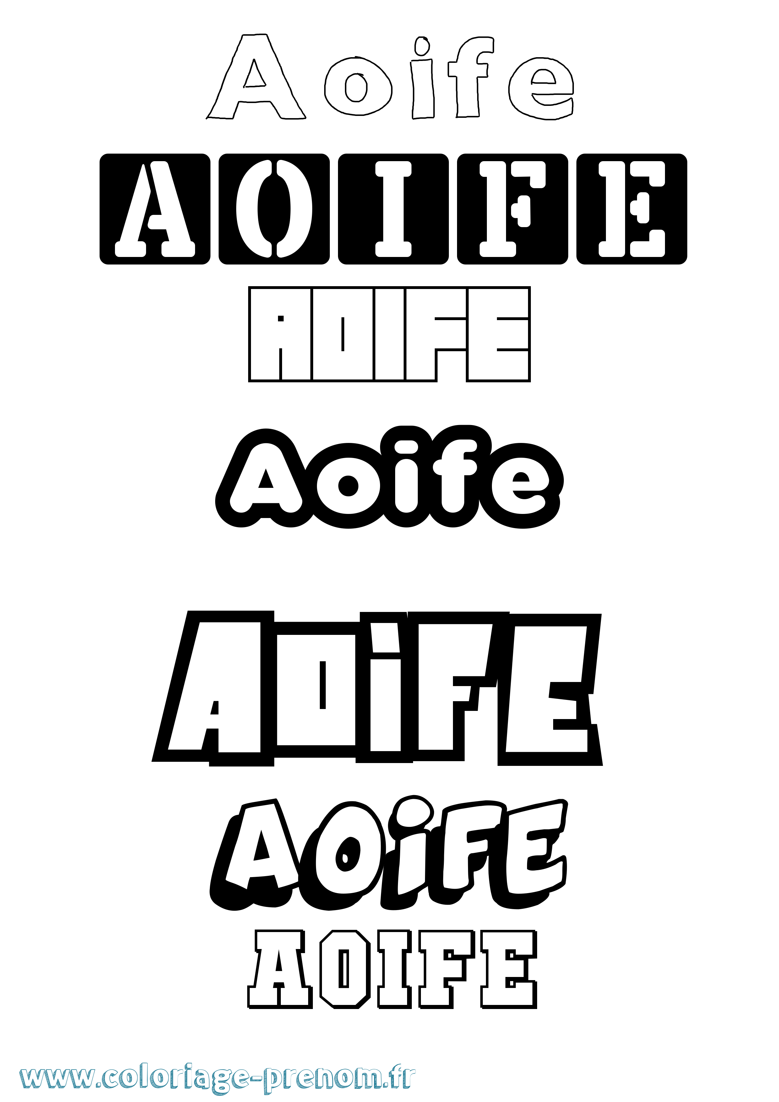 Coloriage prénom Aoife Simple