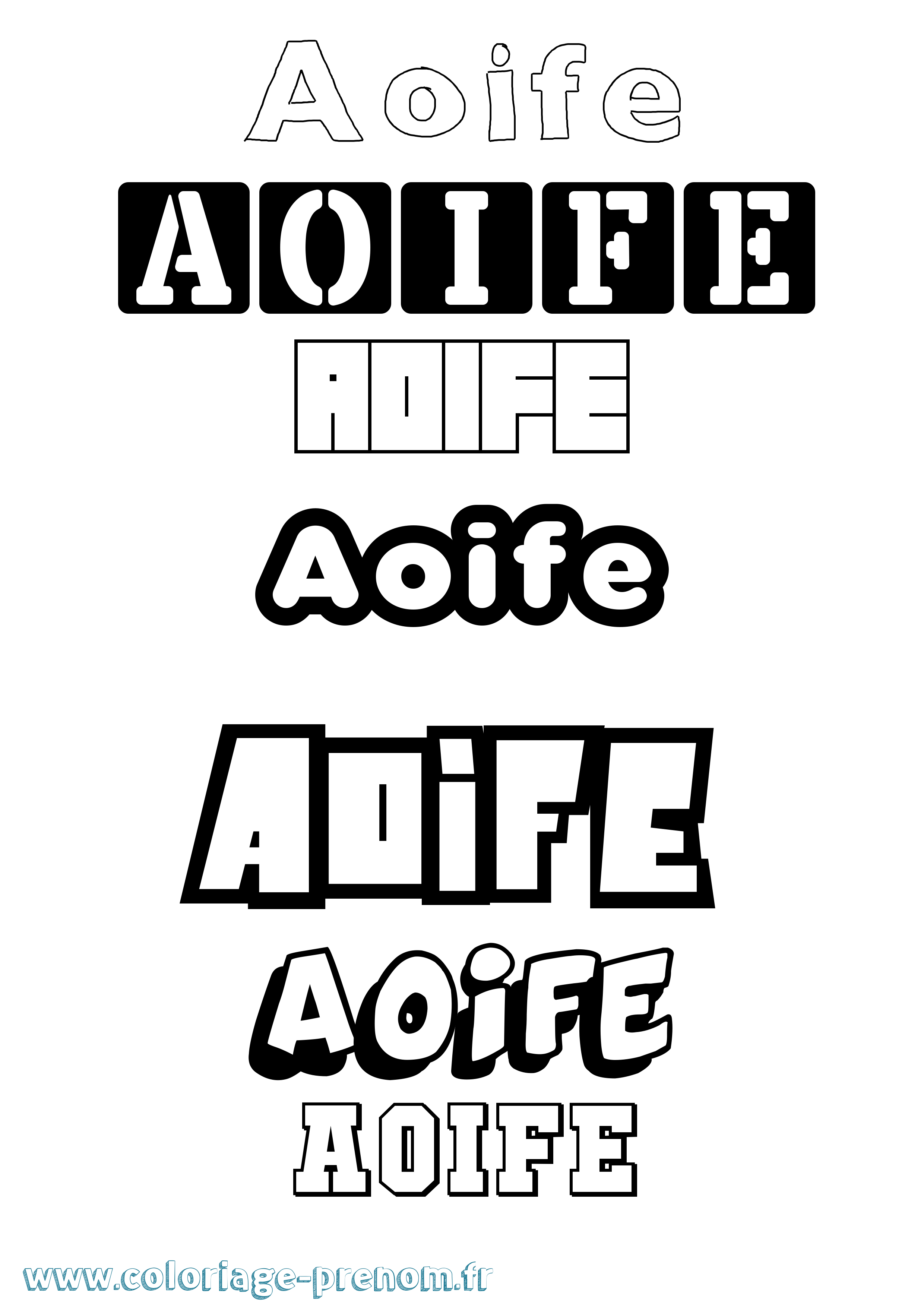 Coloriage Aoife Simple Coloriage prénom Aoife Simple