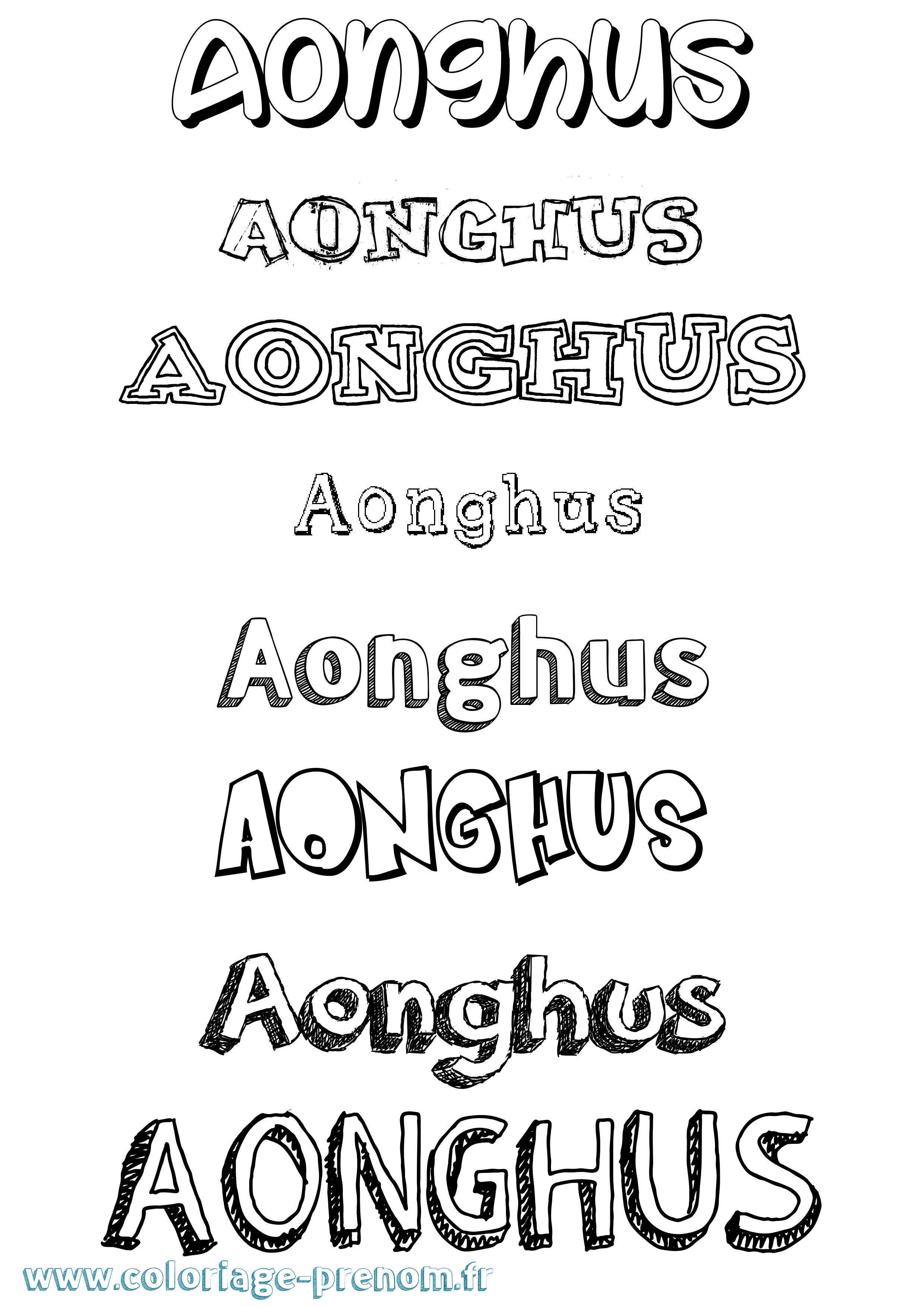 Coloriage Aonghus Dessiné Coloriage prénom Aonghus Dessiné