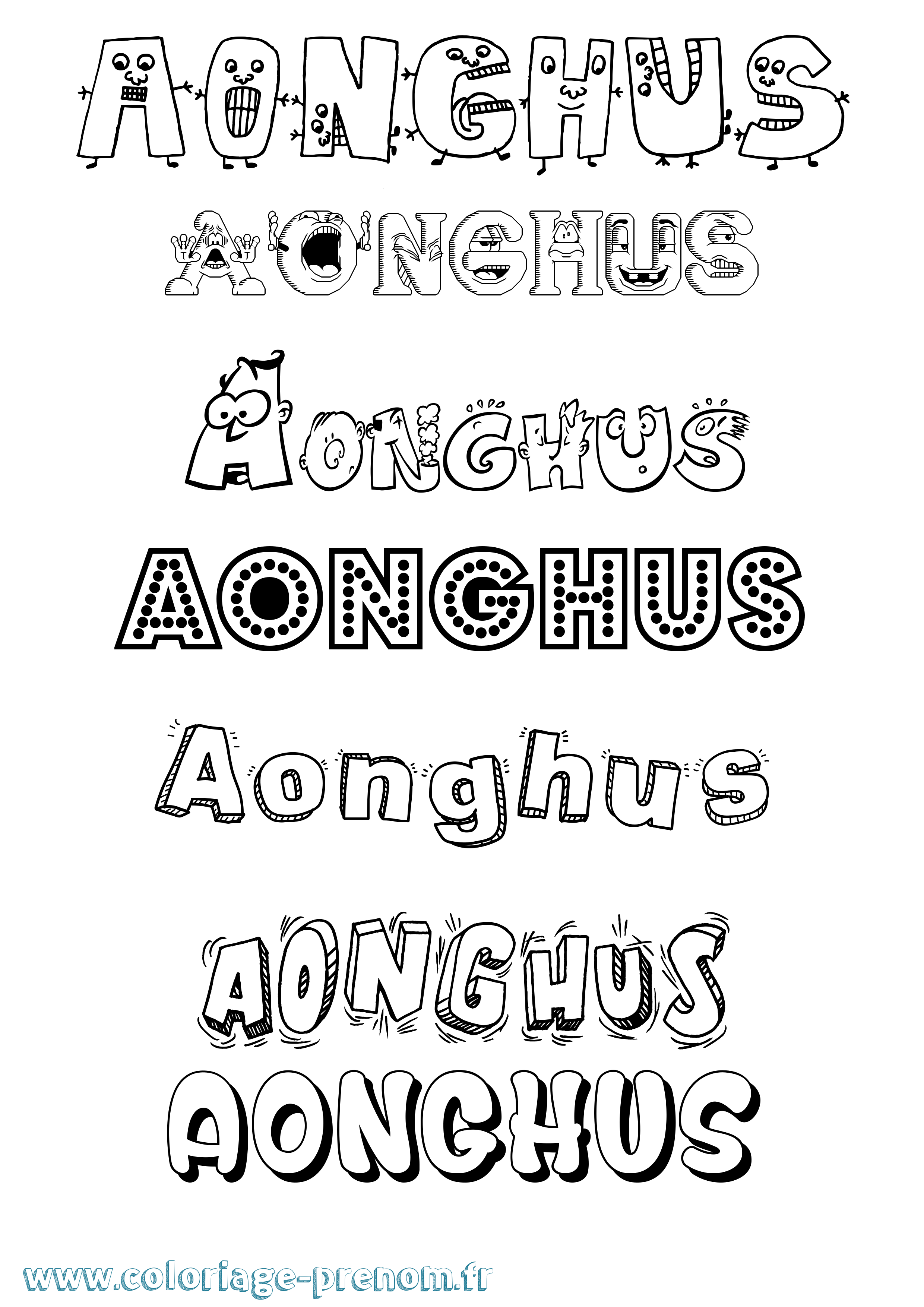 Coloriage Aonghus Fun Coloriage prénom Aonghus Fun