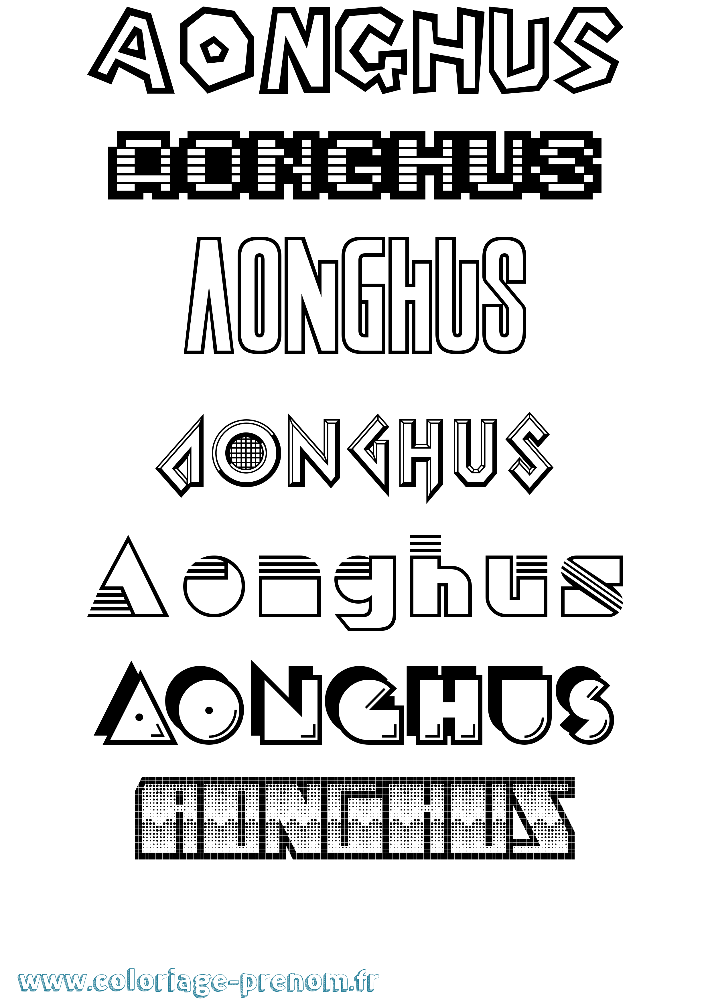 Coloriage Aonghus Jeux Vidéos Coloriage prénom Aonghus Jeux Vidéos