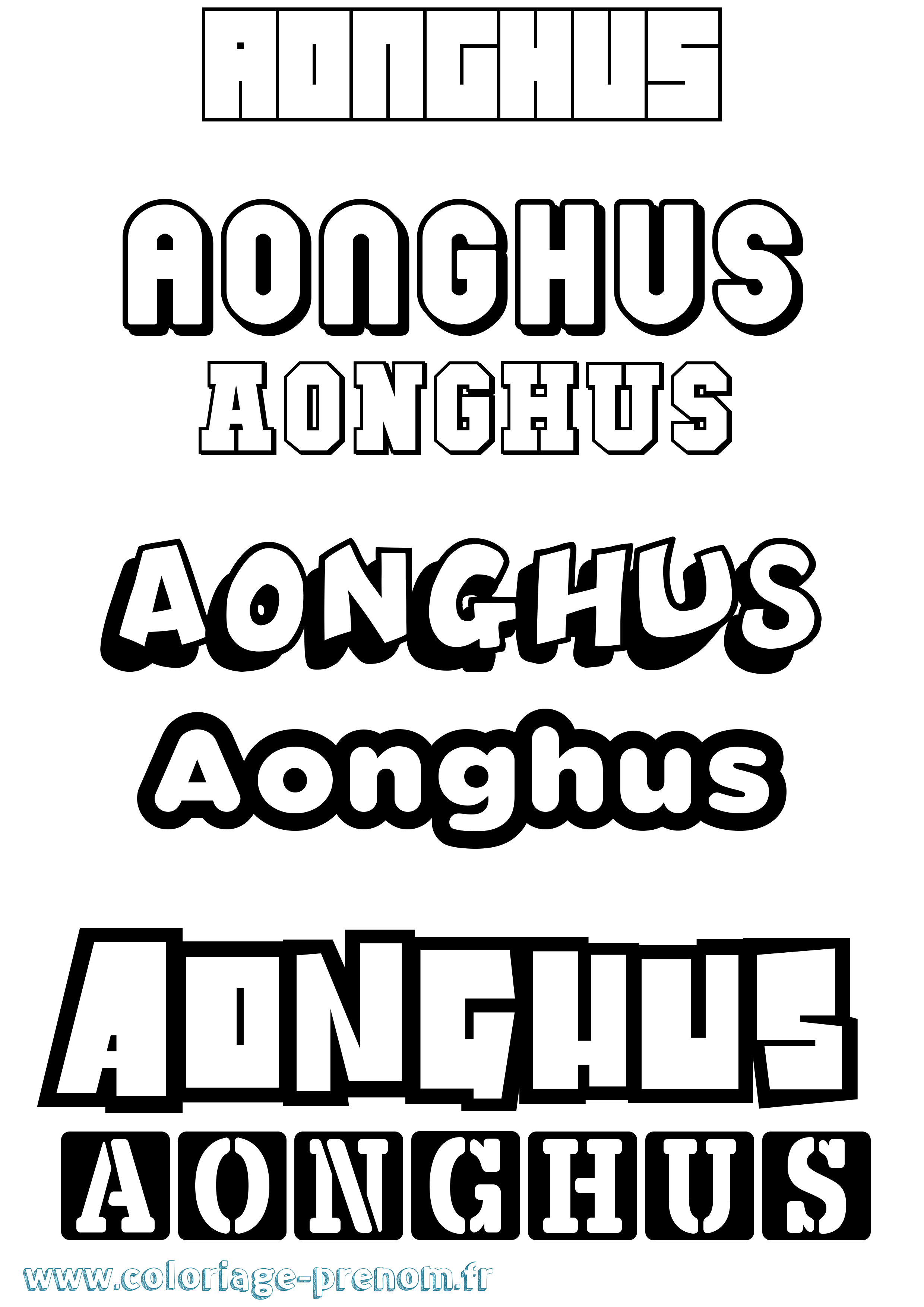Coloriage Aonghus Simple Coloriage prénom Aonghus Simple