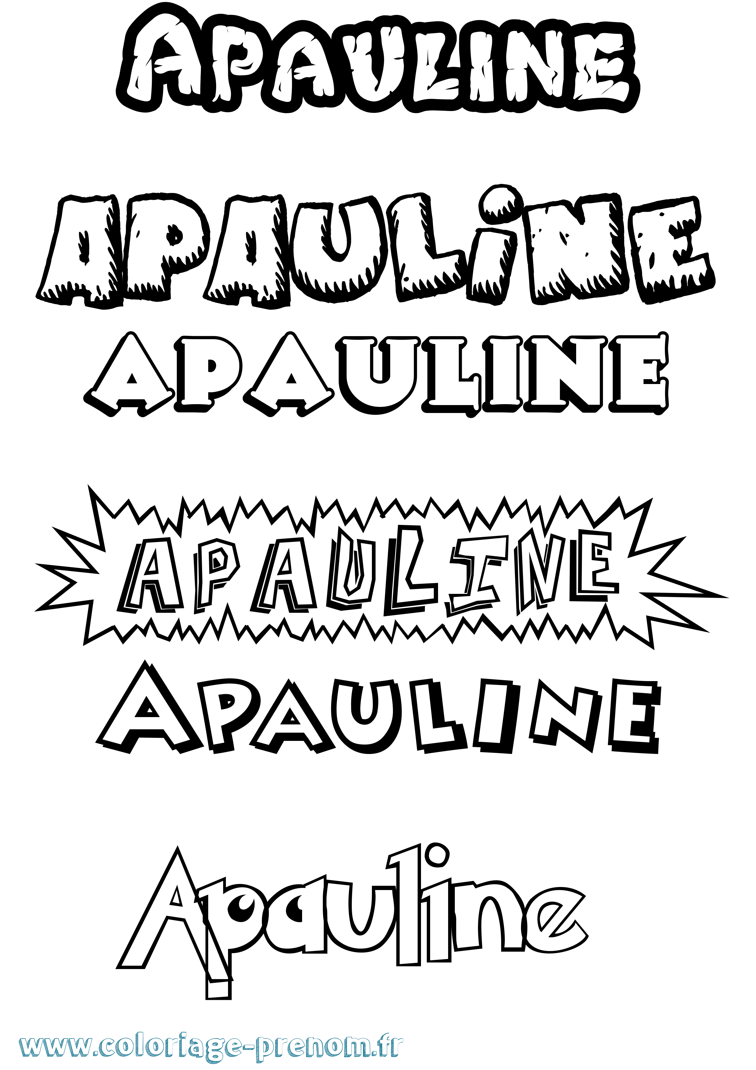 Coloriage prénom Apauline Dessin Animé