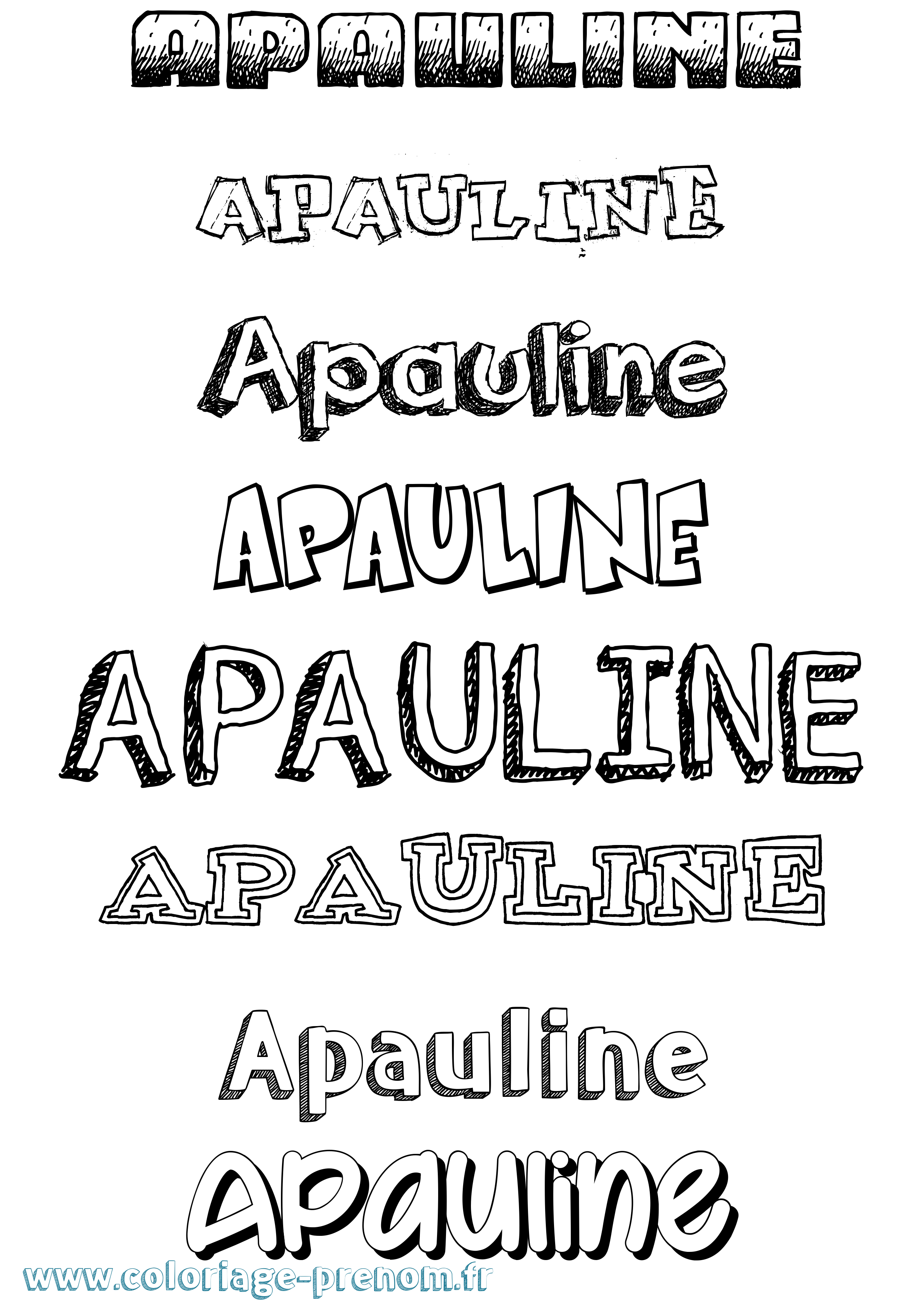 Coloriage prénom Apauline Dessiné