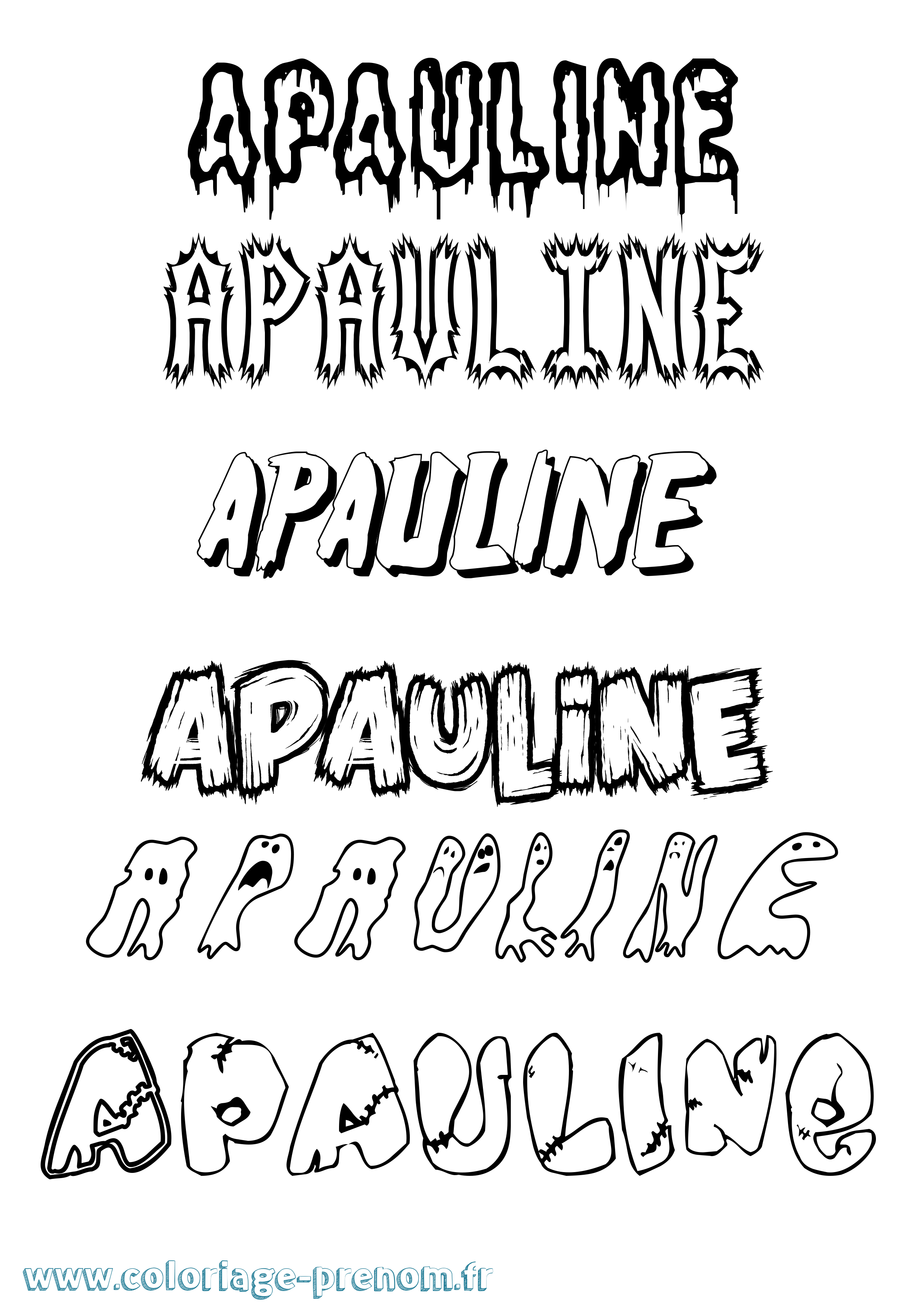Coloriage prénom Apauline Frisson