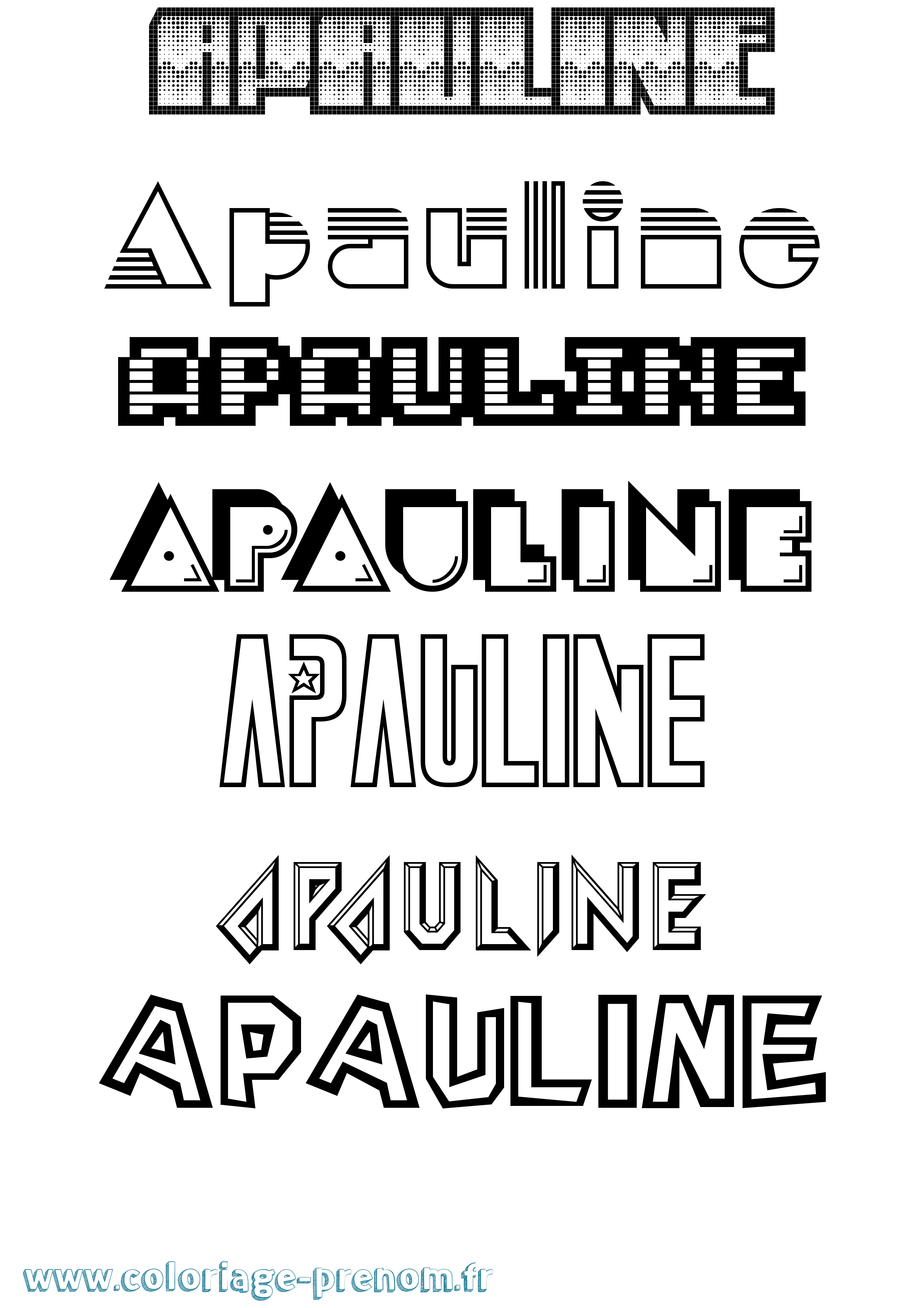Coloriage prénom Apauline Jeux Vidéos