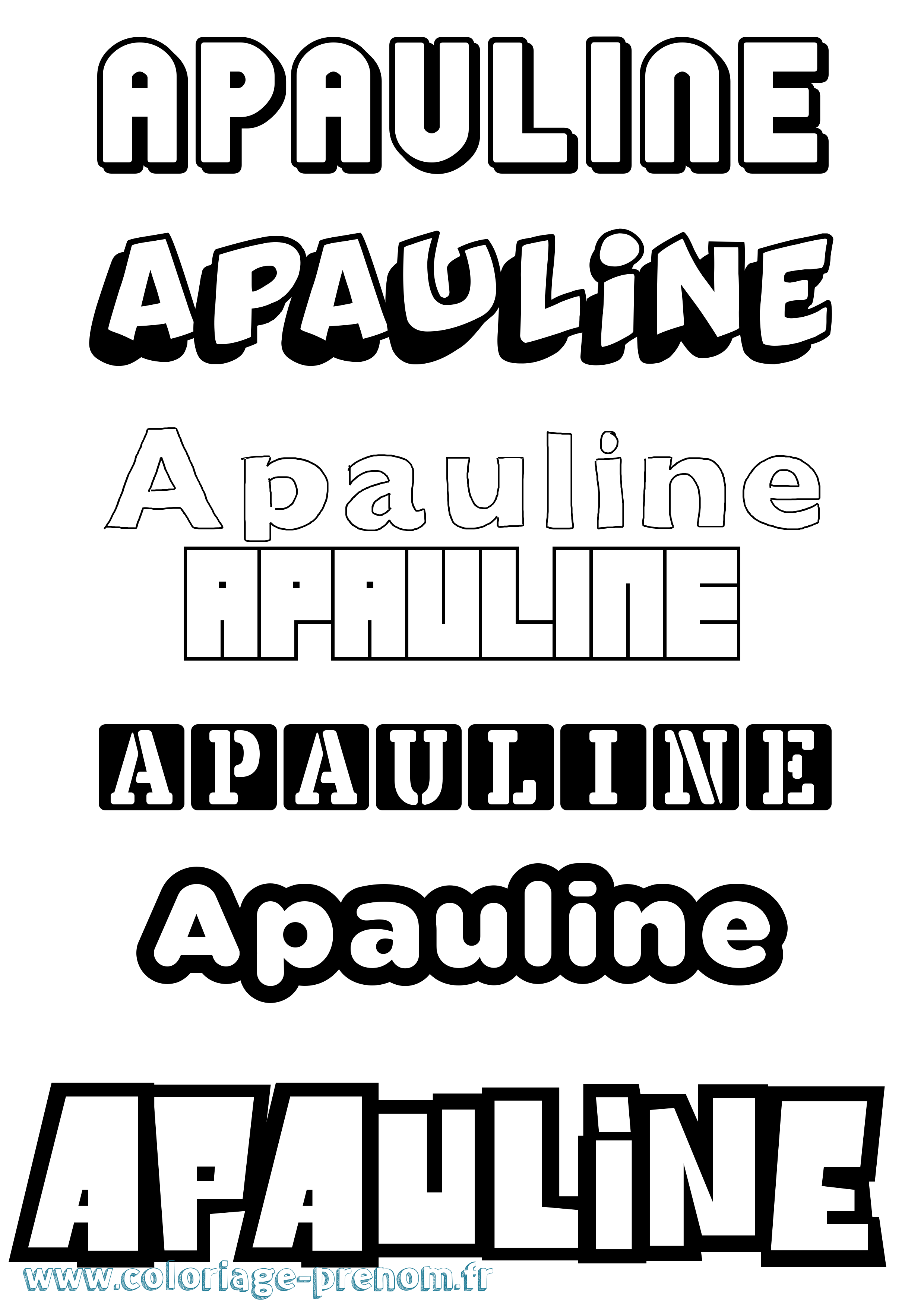 Coloriage prénom Apauline Simple
