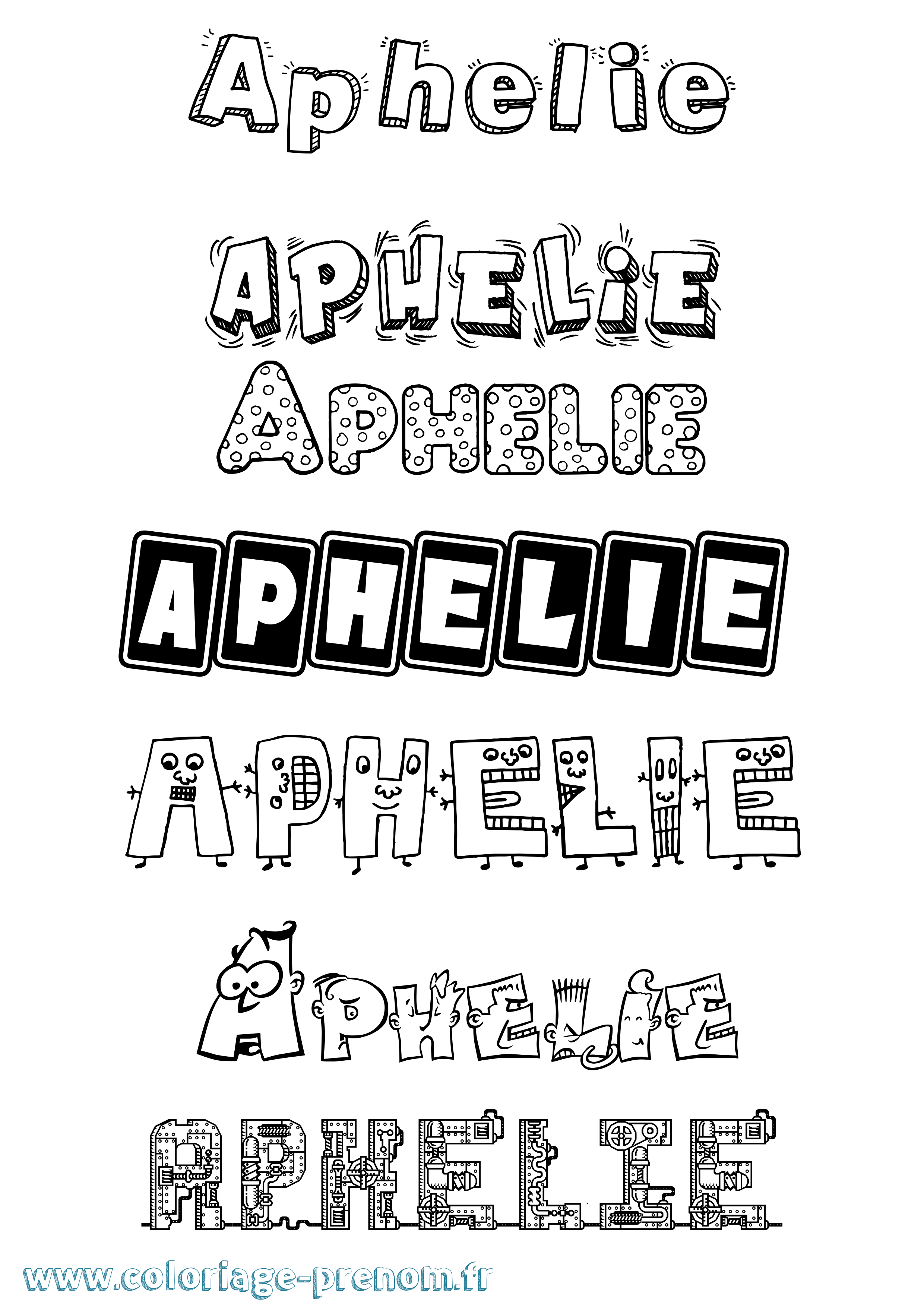 Coloriage prénom Aphelie Fun