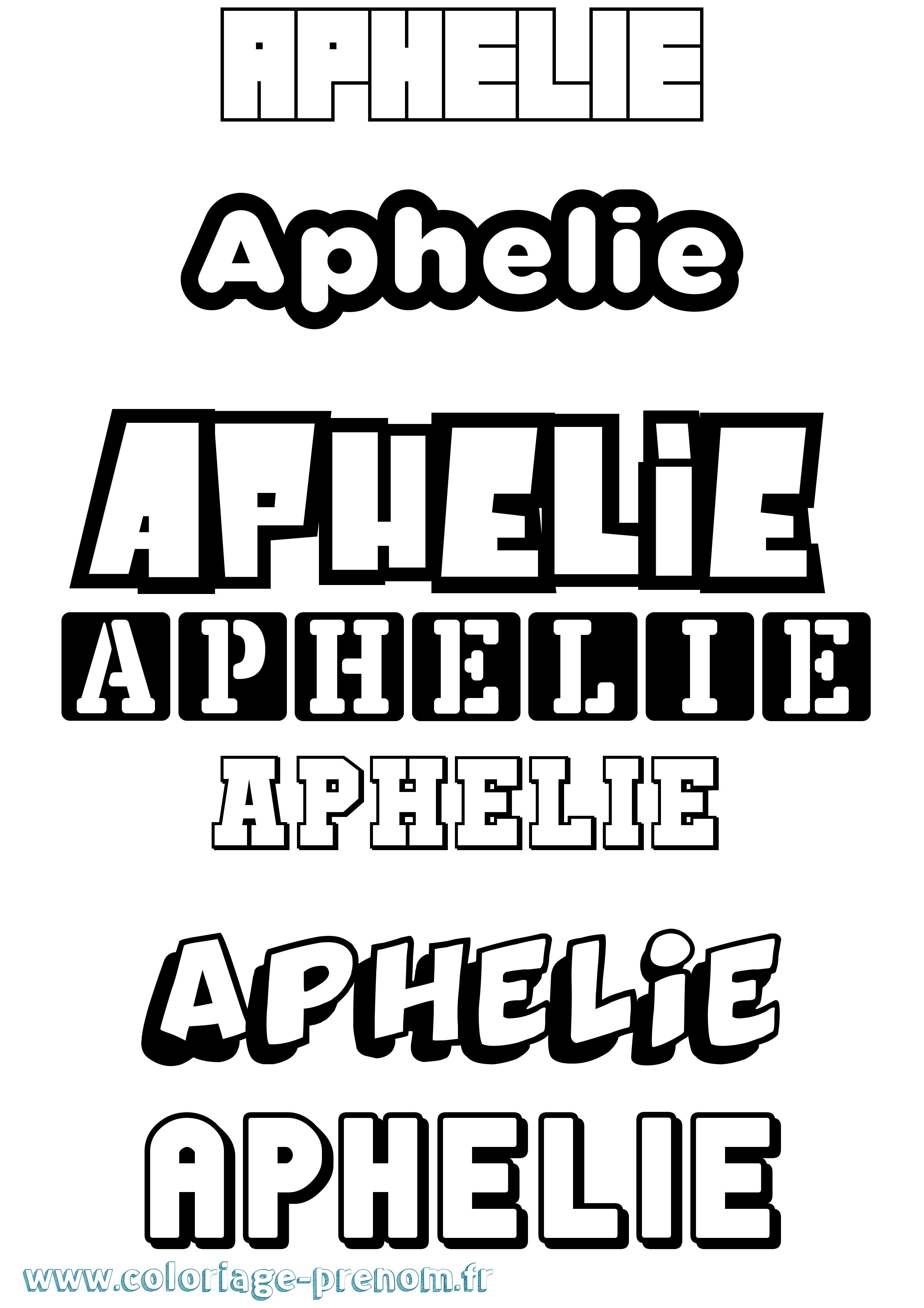 Coloriage prénom Aphelie Simple