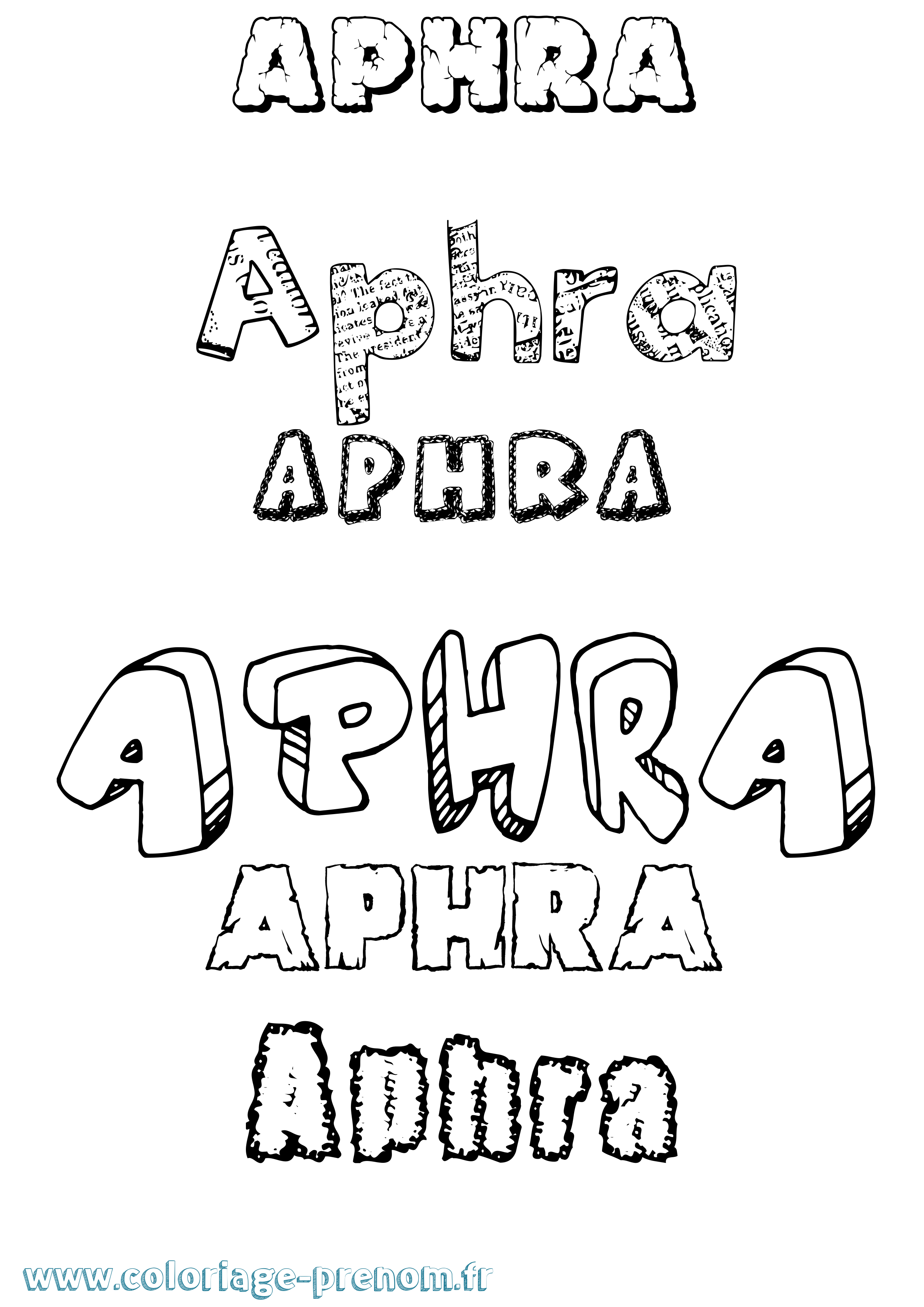 Coloriage Aphra Destructuré Coloriage prénom Aphra Destructuré