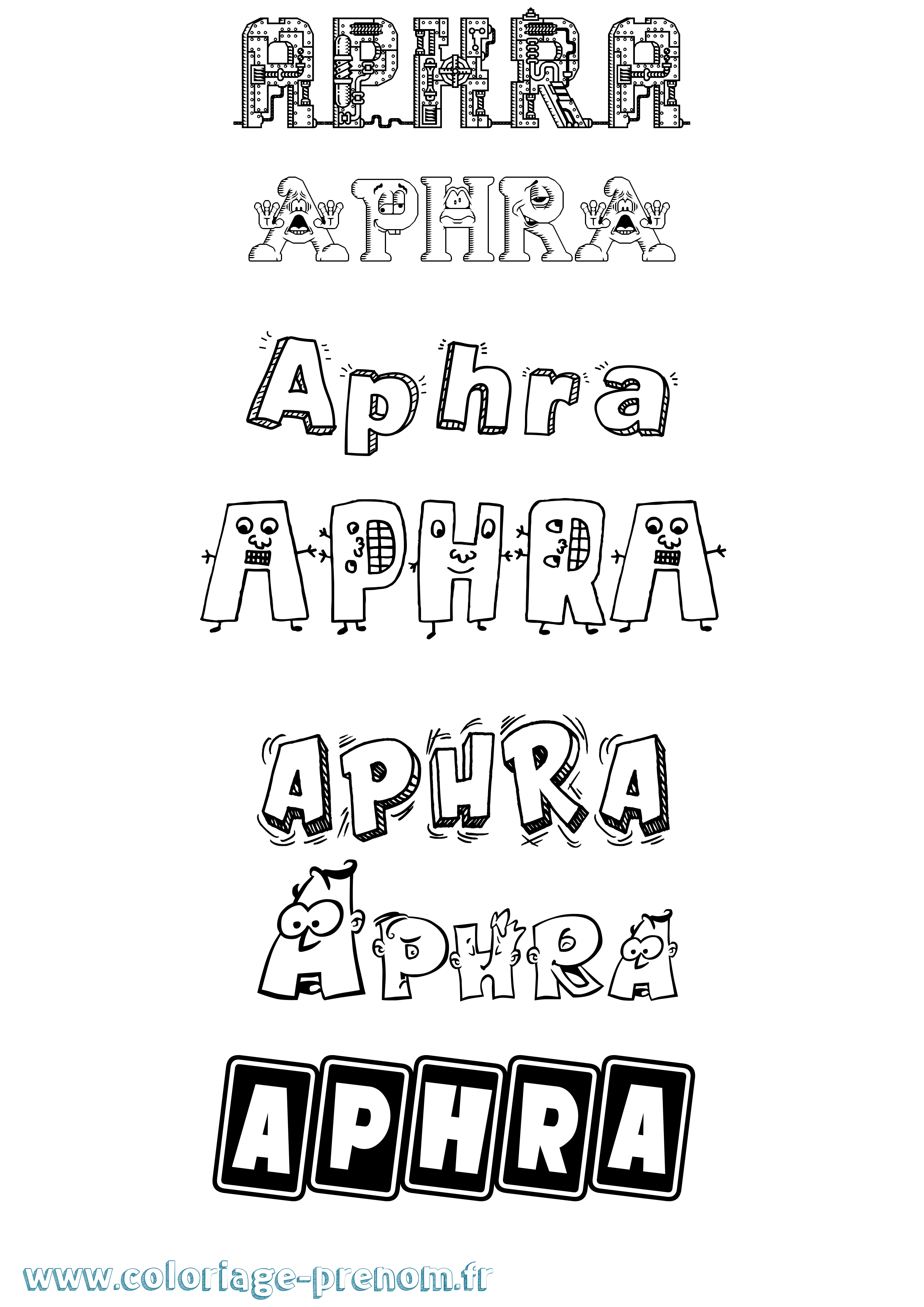 Coloriage Aphra Fun Coloriage prénom Aphra Fun