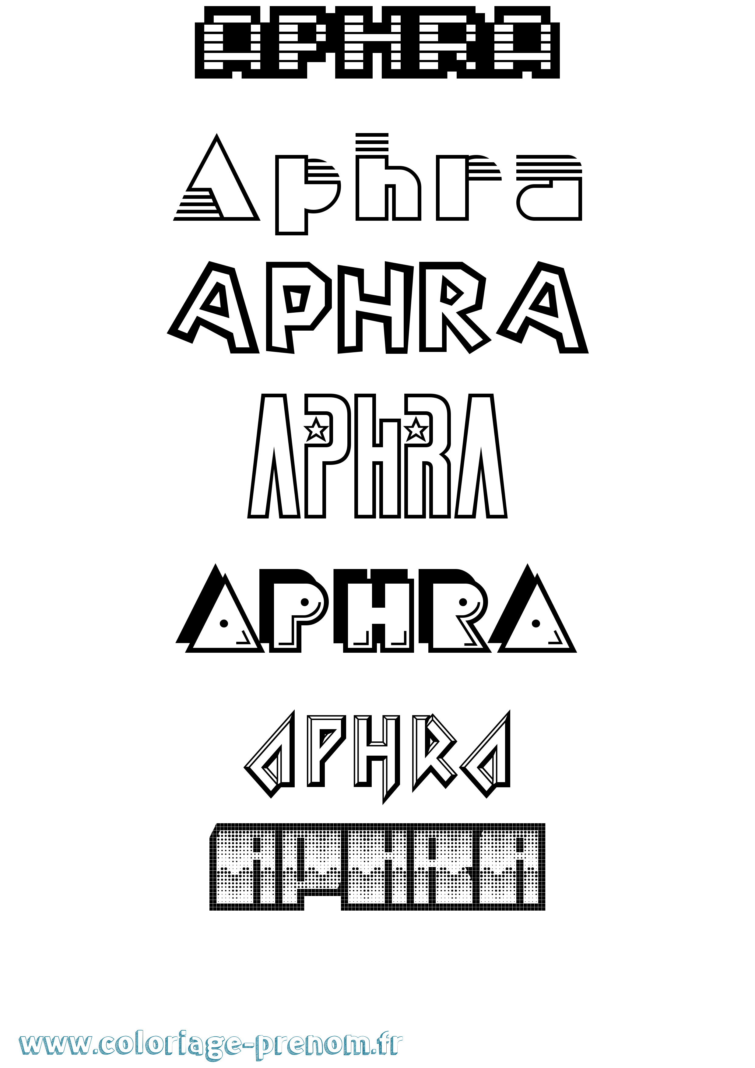 Coloriage Aphra Jeux Vidéos Coloriage prénom Aphra Jeux Vidéos
