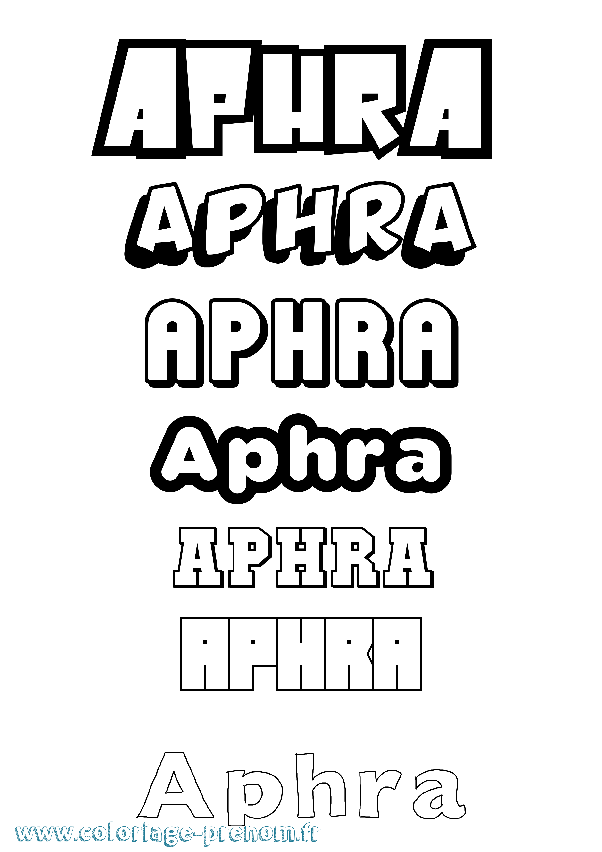 Coloriage Aphra Simple Coloriage prénom Aphra Simple