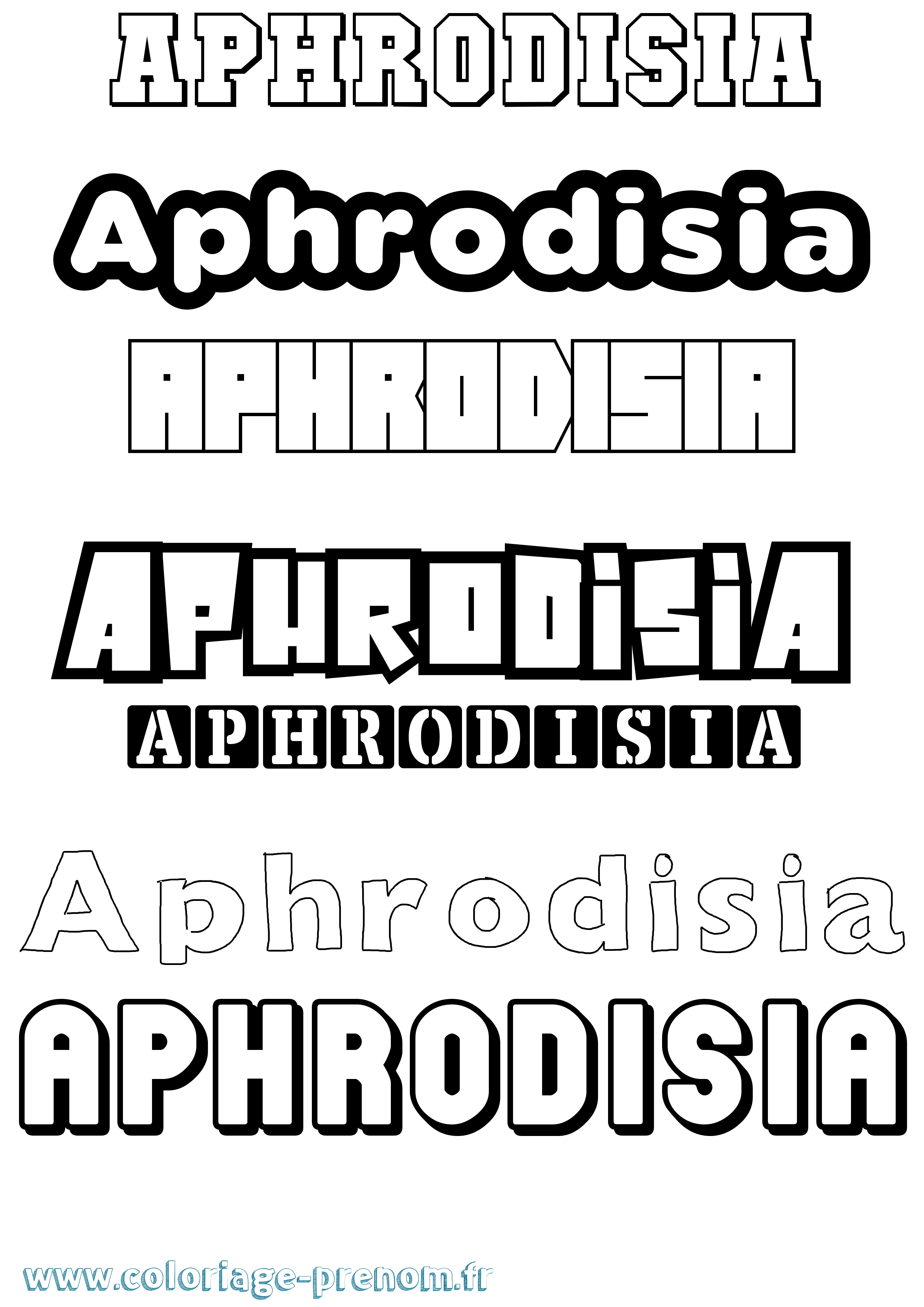 Coloriage prénom Aphrodisia Simple