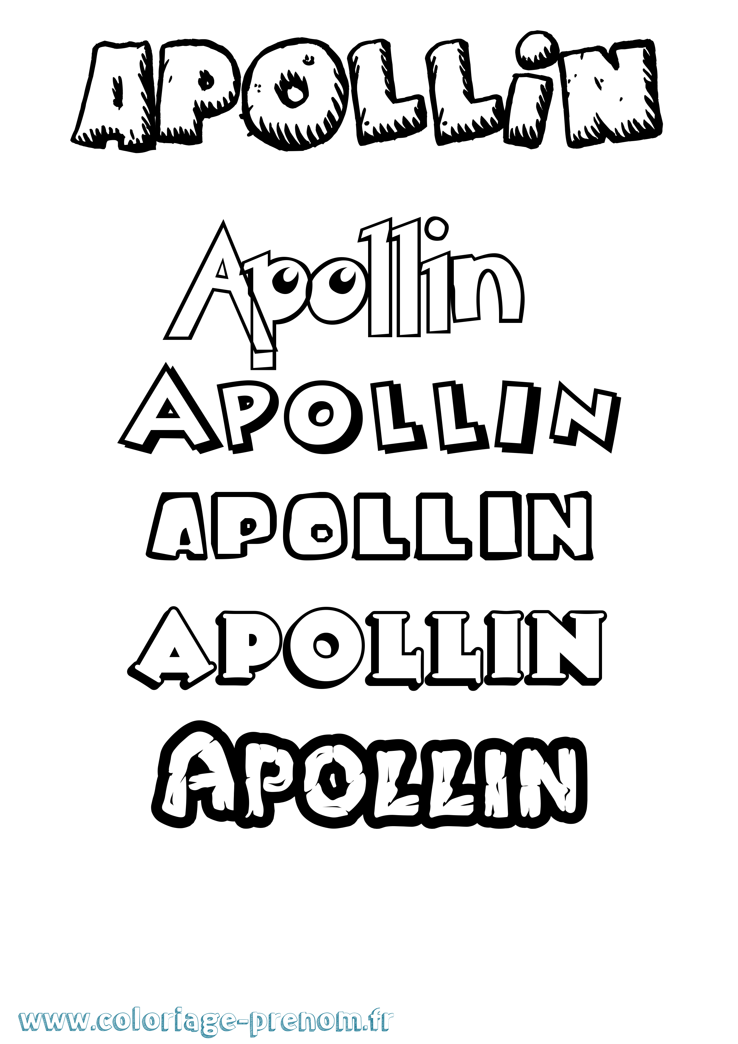 Coloriage prénom Apollin Dessin Animé