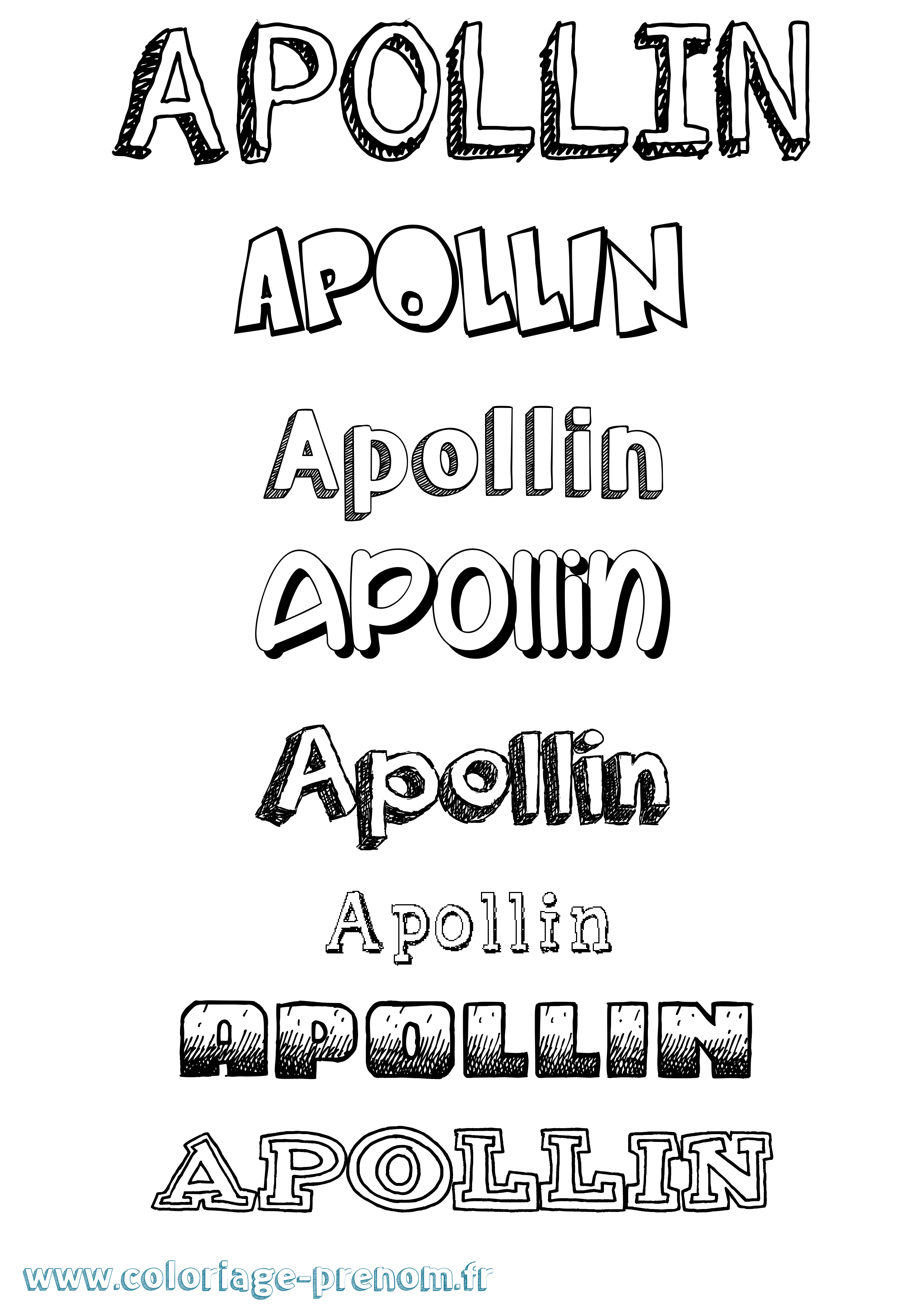 Coloriage prénom Apollin Dessiné