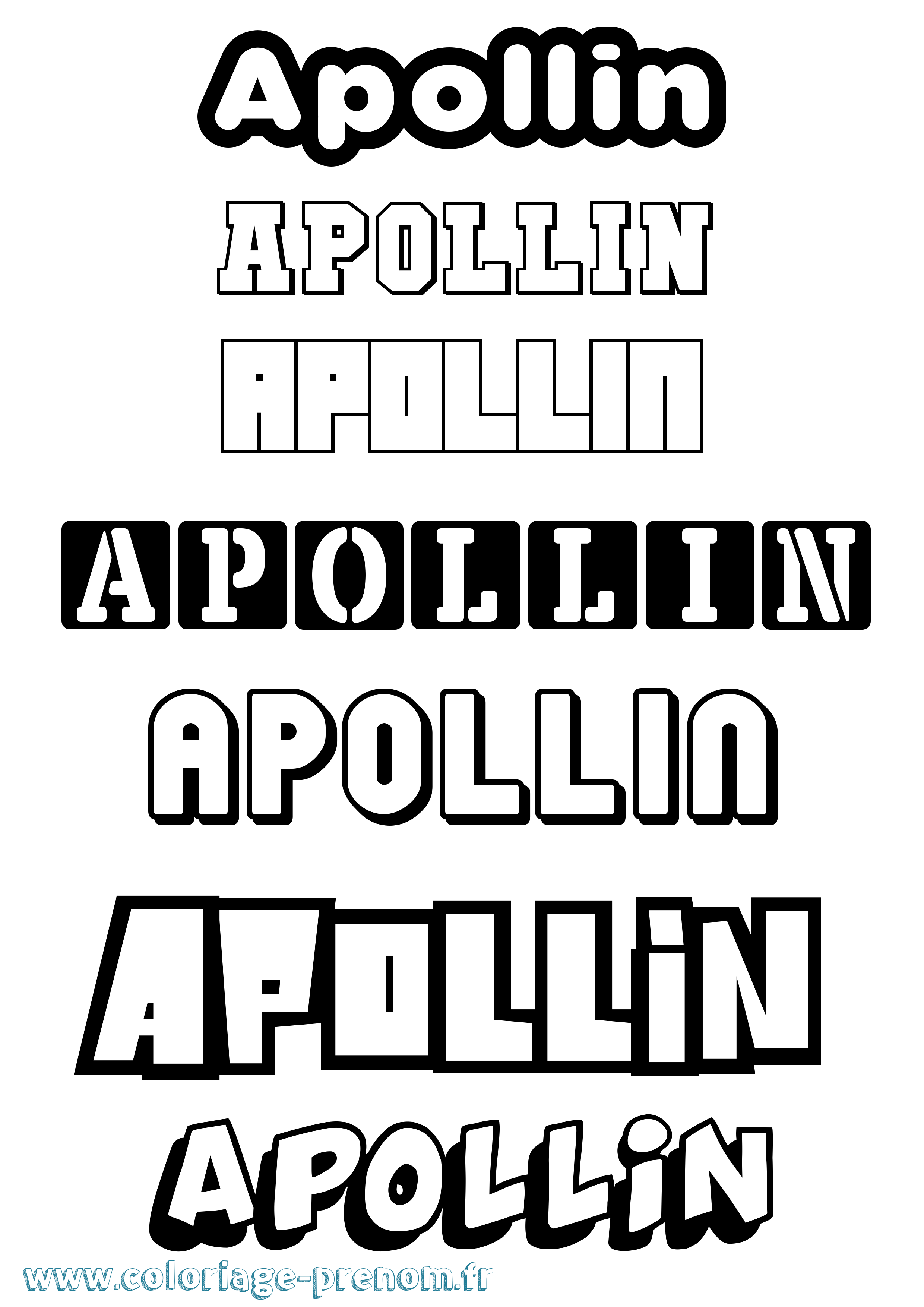 Coloriage prénom Apollin Simple