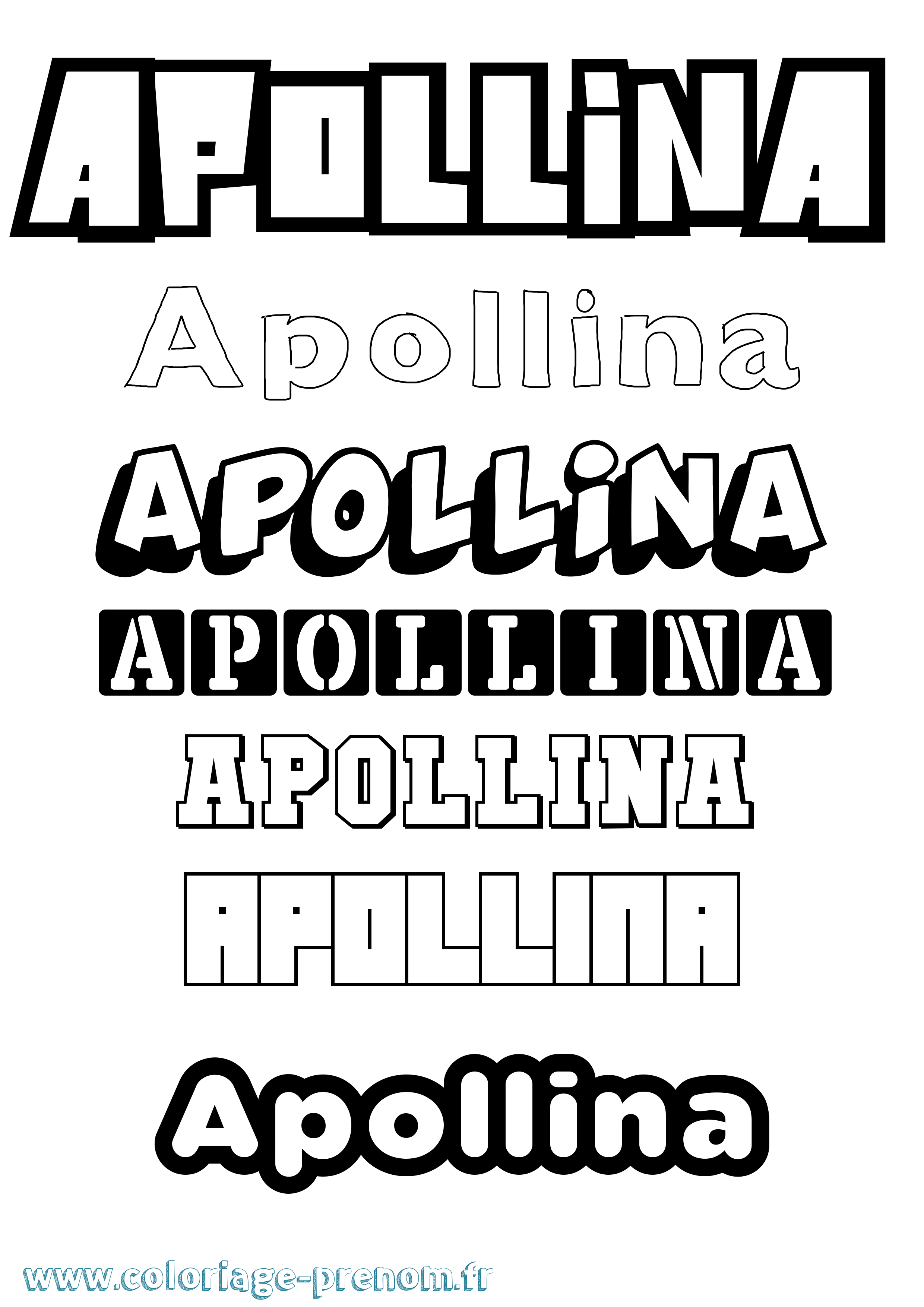 Coloriage du prénom Apollina : à Imprimer ou Télécharger facilement