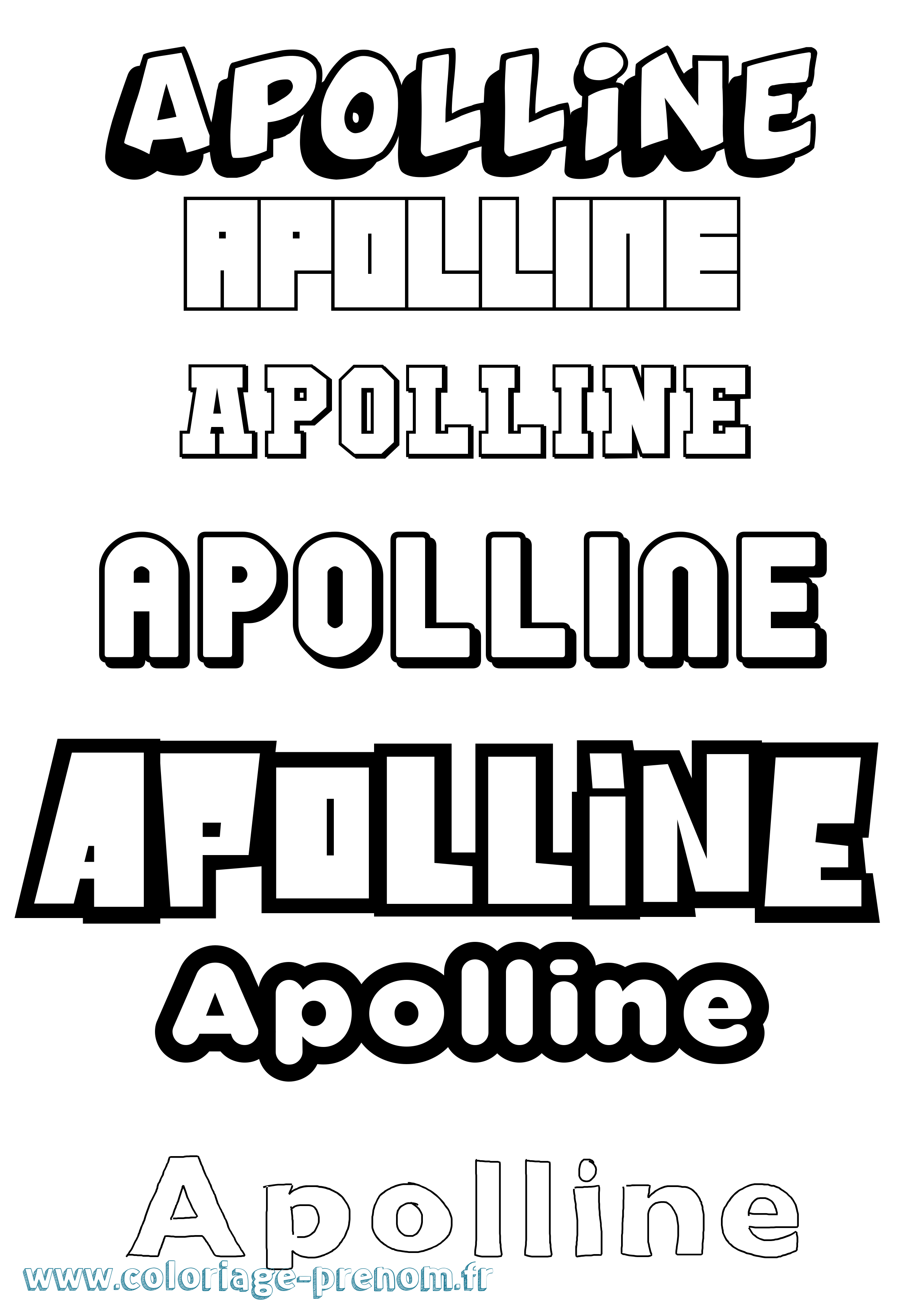Coloriage prénom Apolline Simple