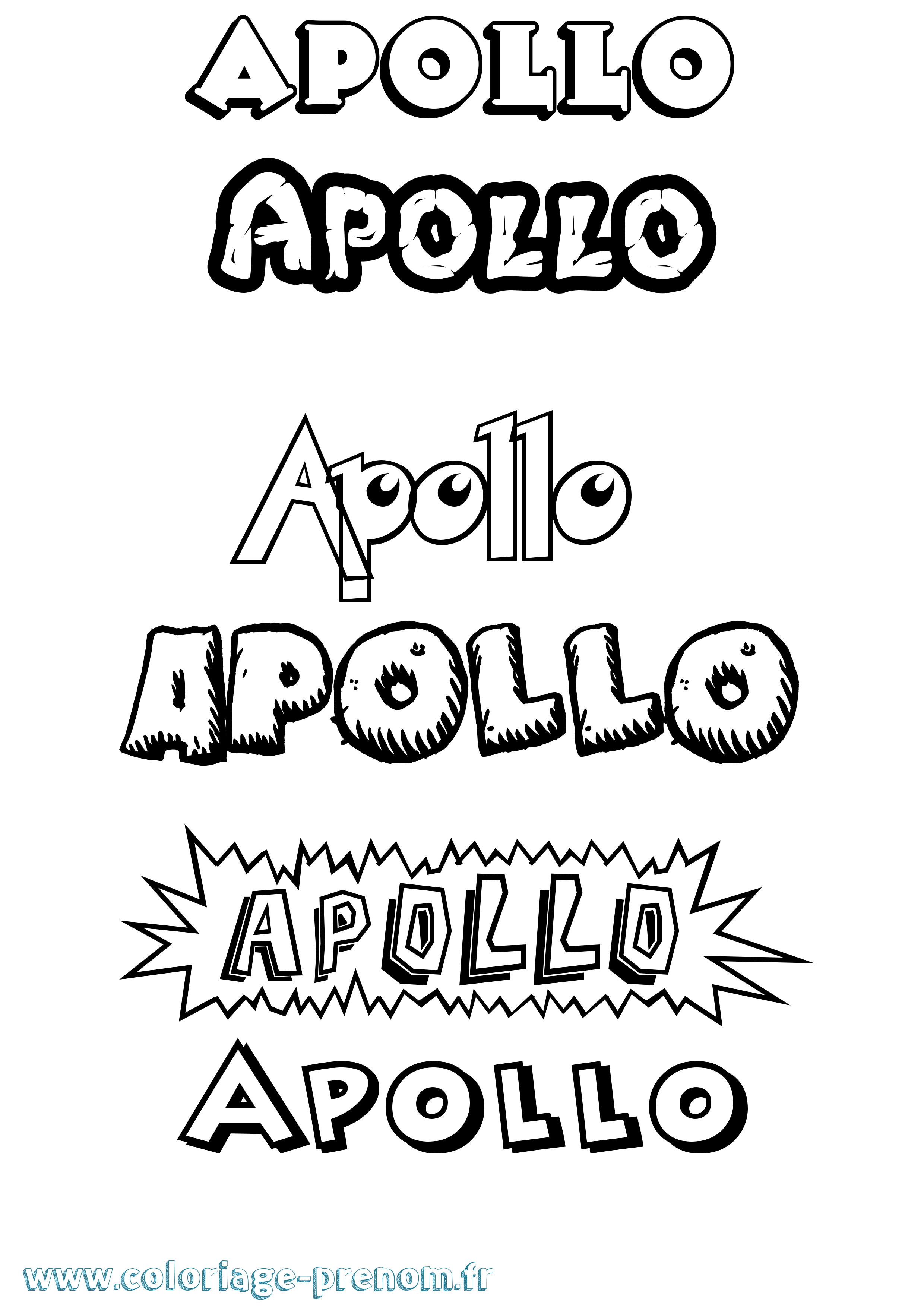 Coloriage prénom Apollo Dessin Animé