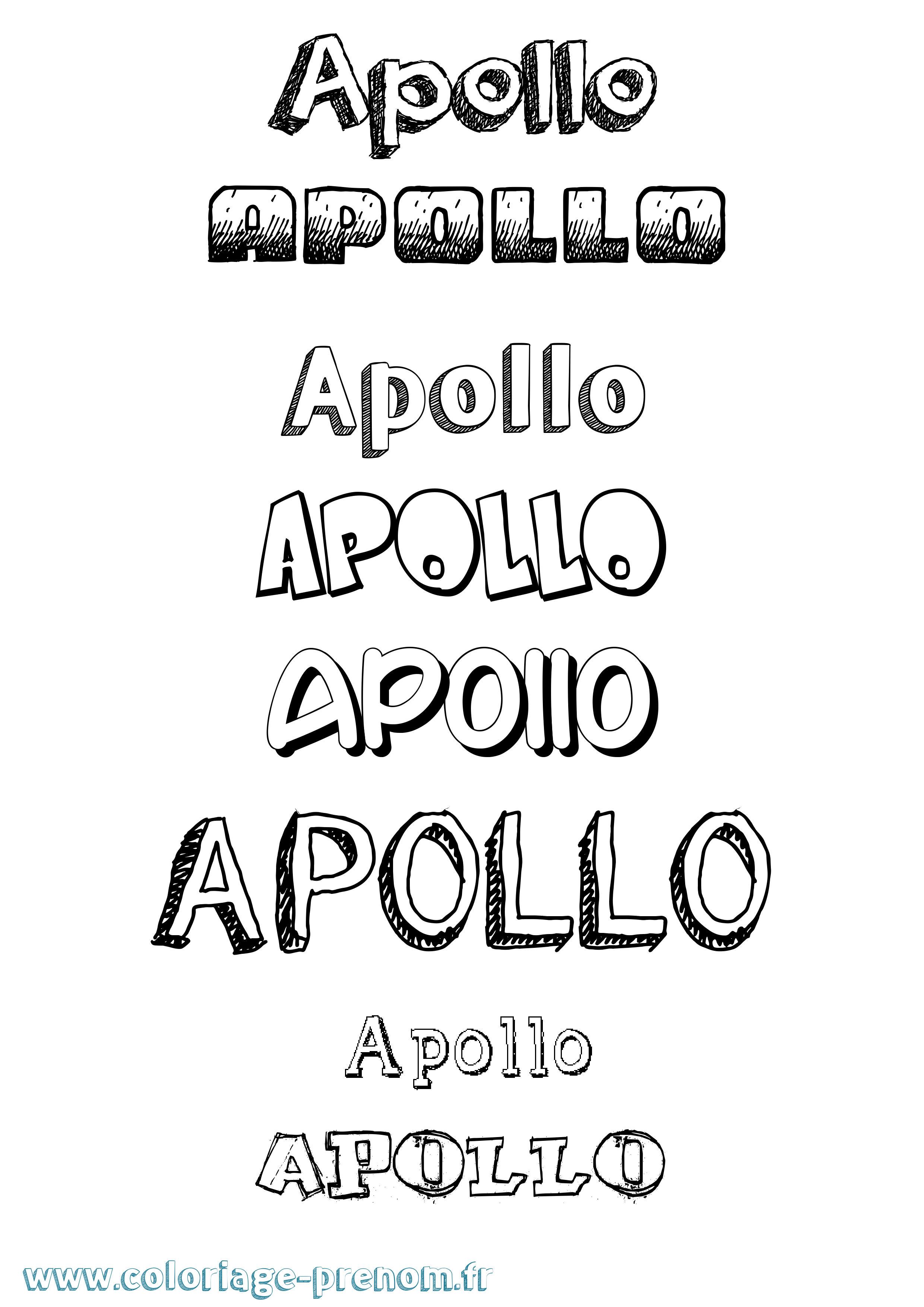 Coloriage prénom Apollo Dessiné