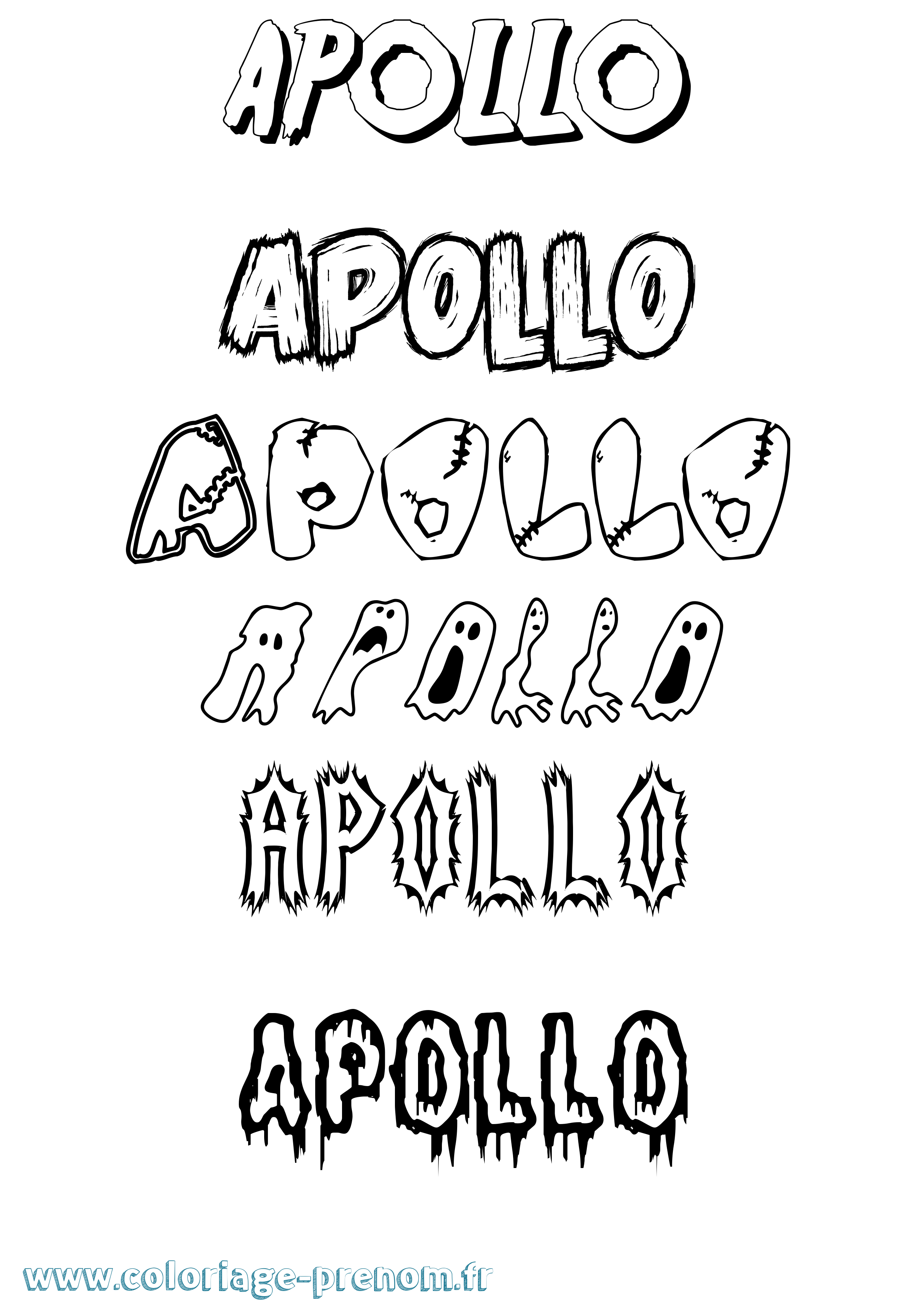 Coloriage prénom Apollo Frisson