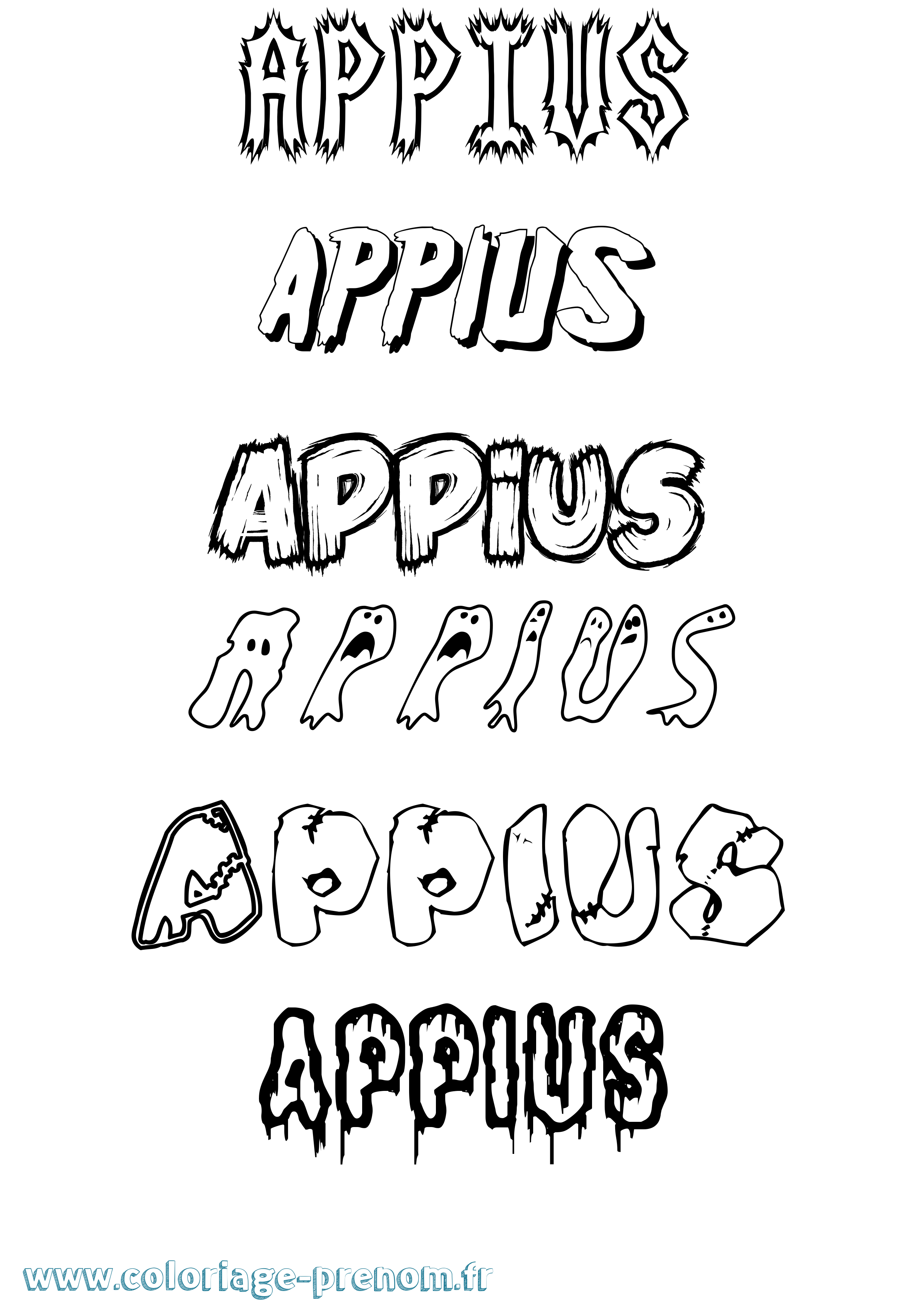 Coloriage prénom Appius Frisson