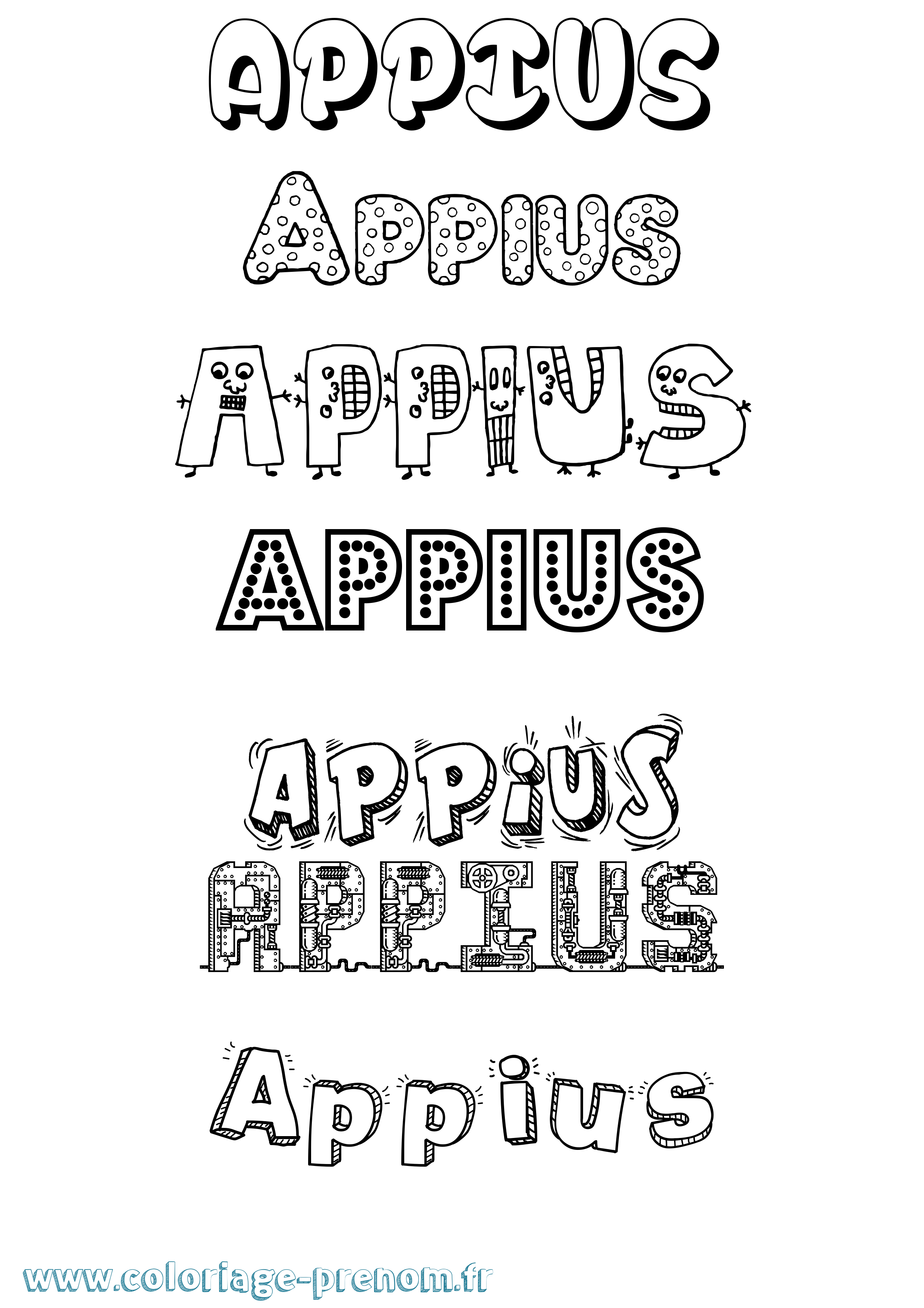 Coloriage prénom Appius Fun