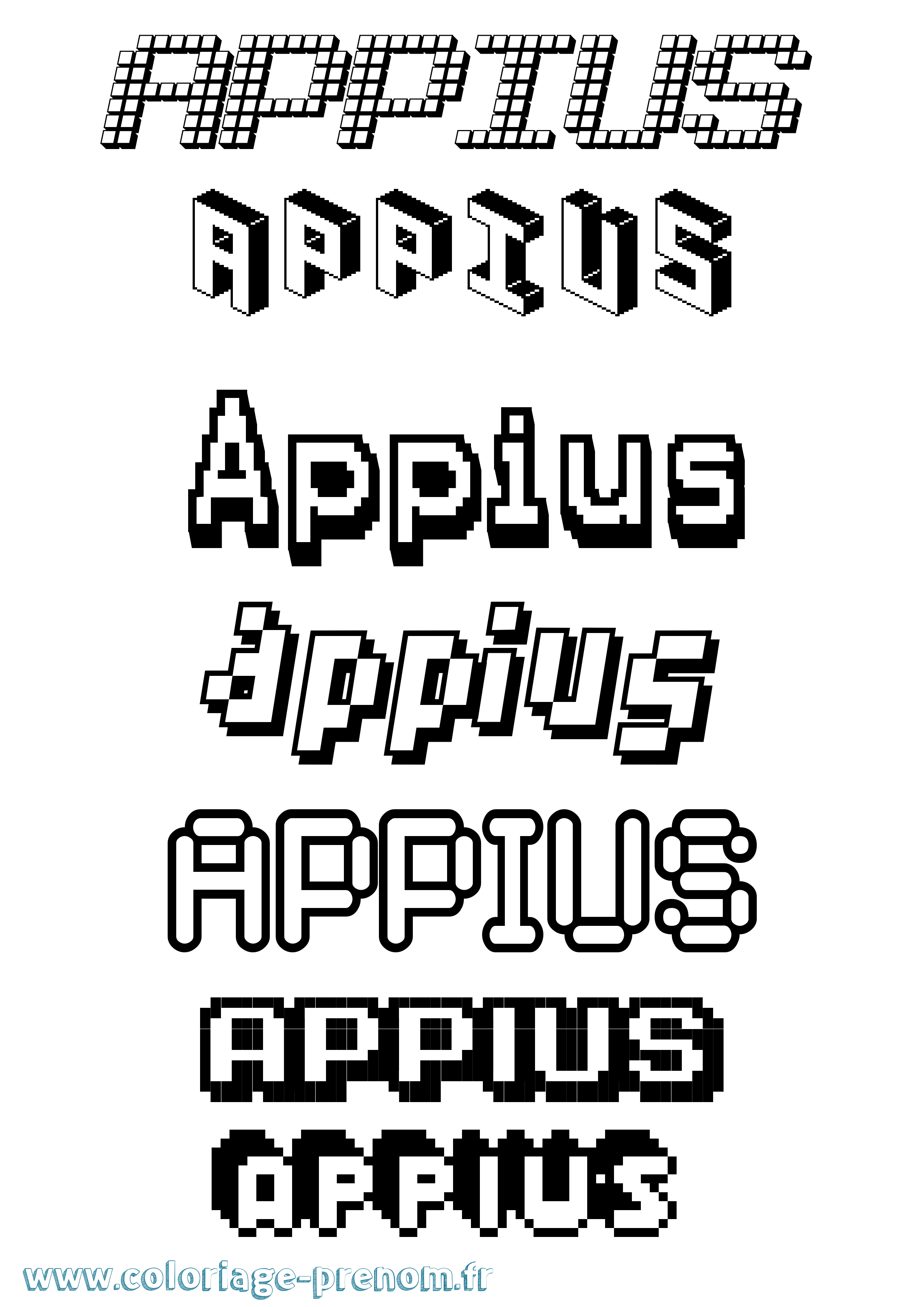 Coloriage prénom Appius Pixel