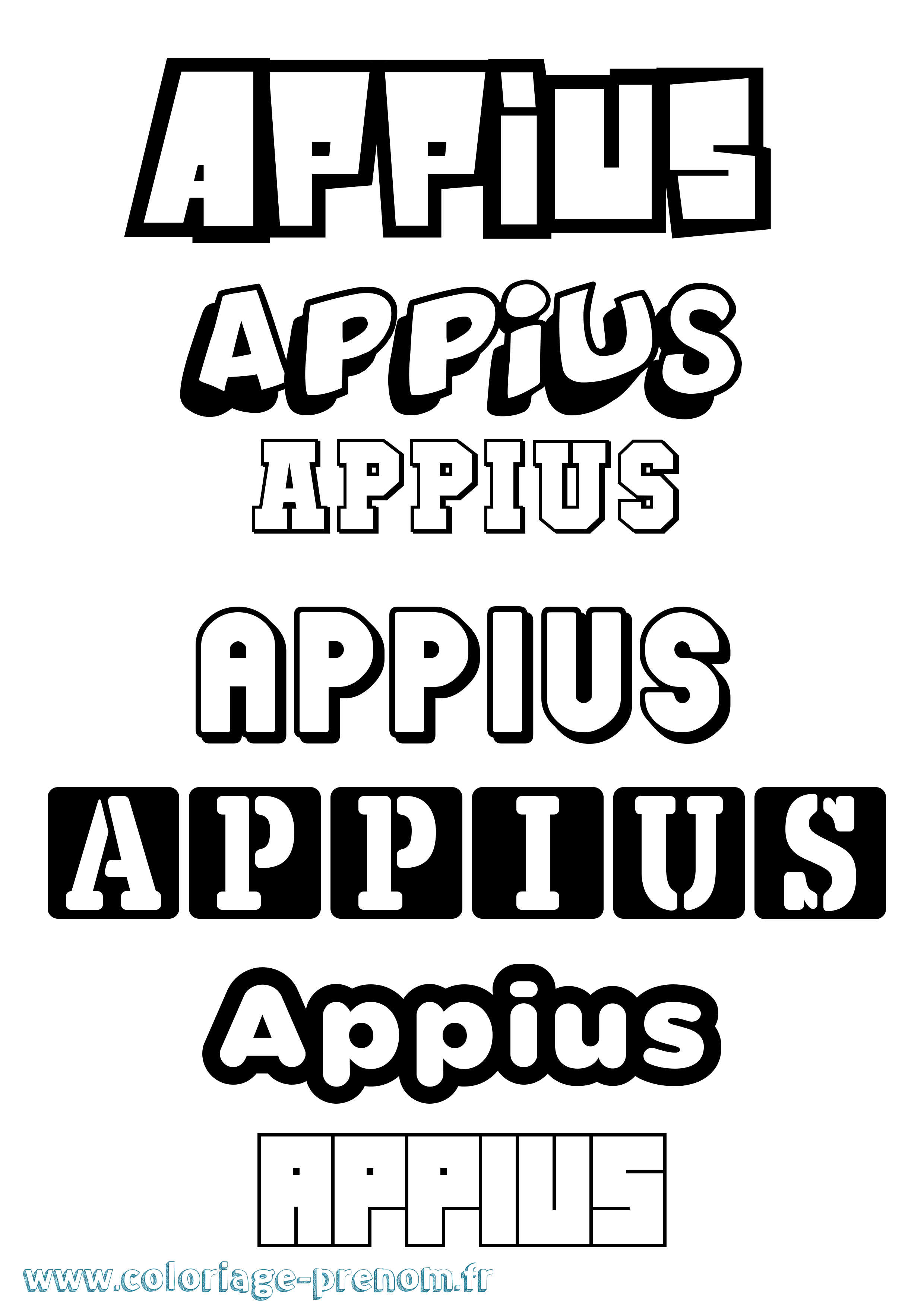 Coloriage prénom Appius Simple