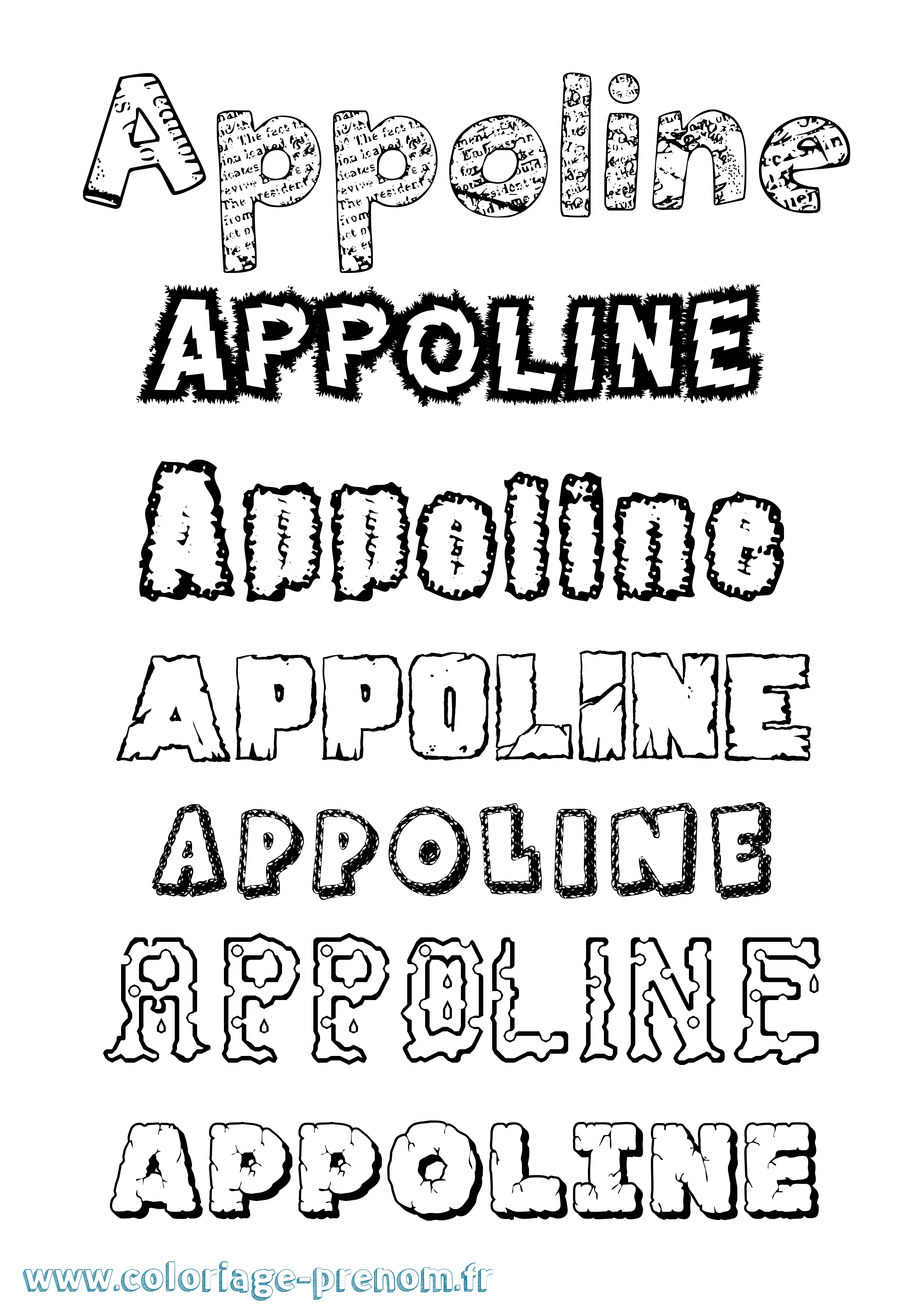 Coloriage prénom Appoline