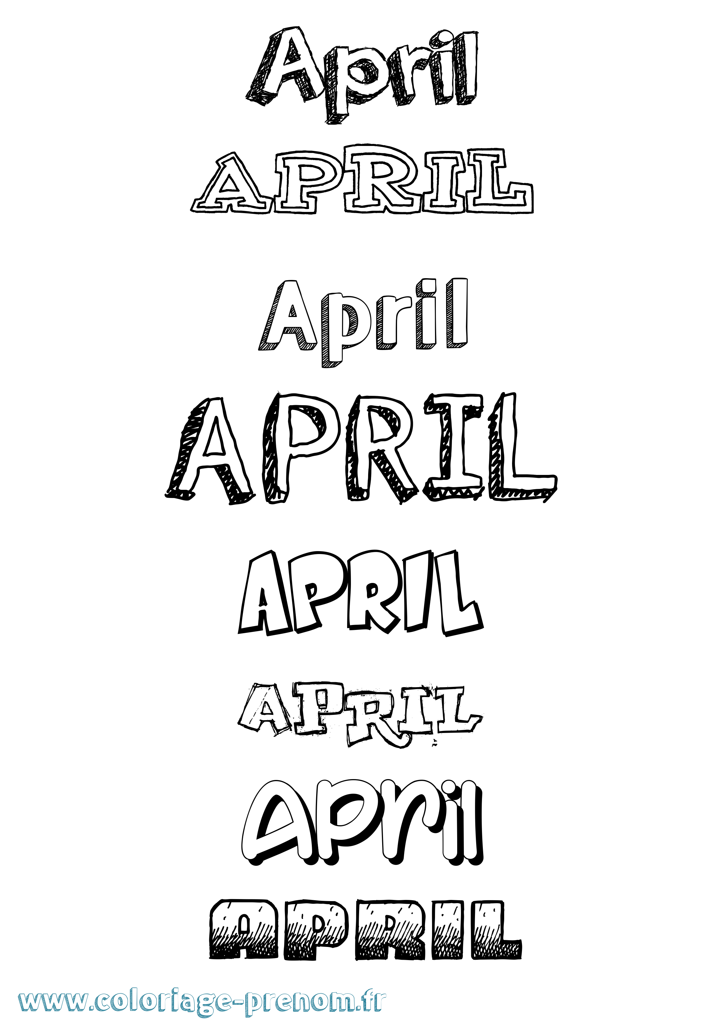 Coloriage prénom April Dessiné