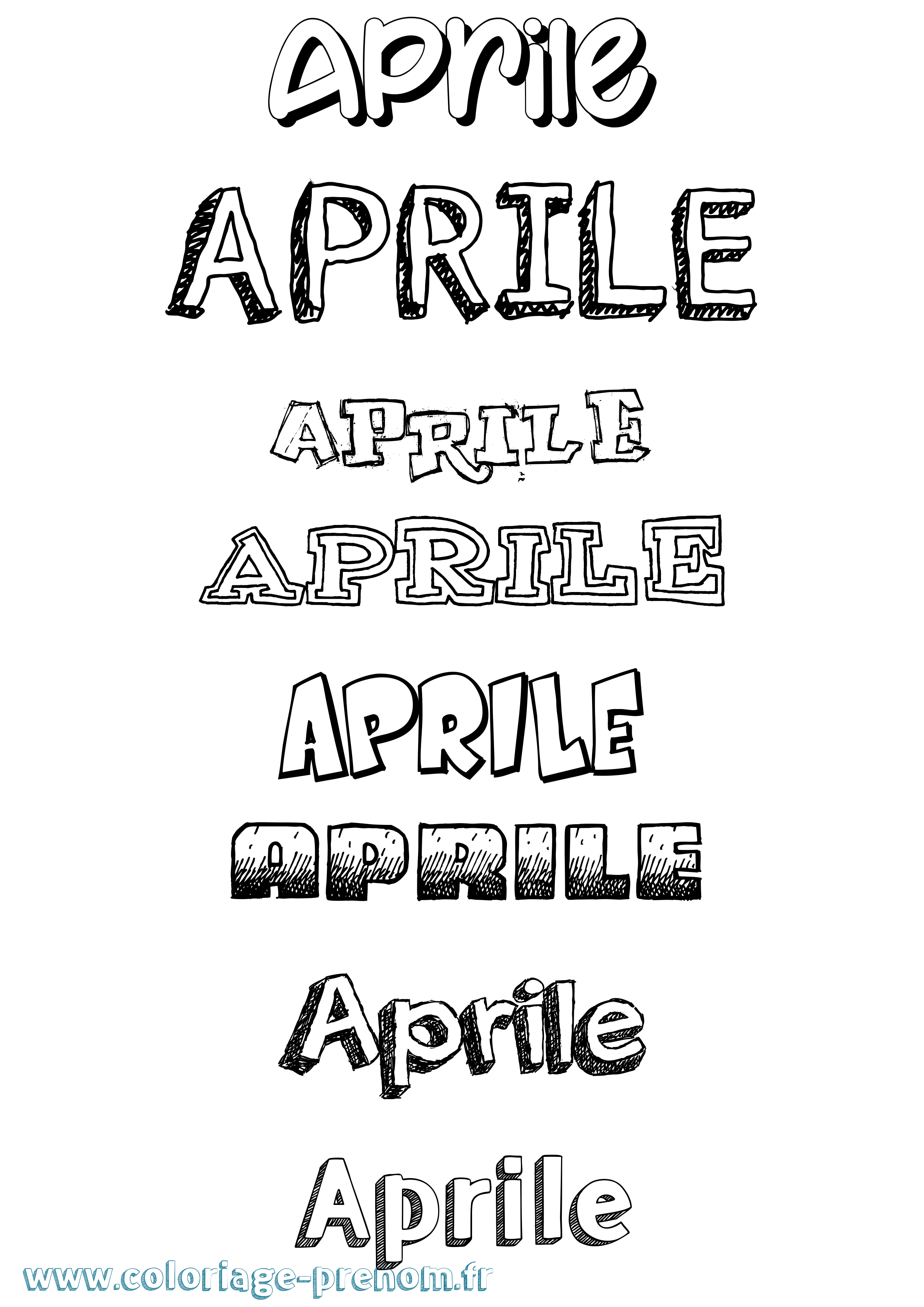 Coloriage Aprile Dessiné Coloriage prénom Aprile Dessiné
