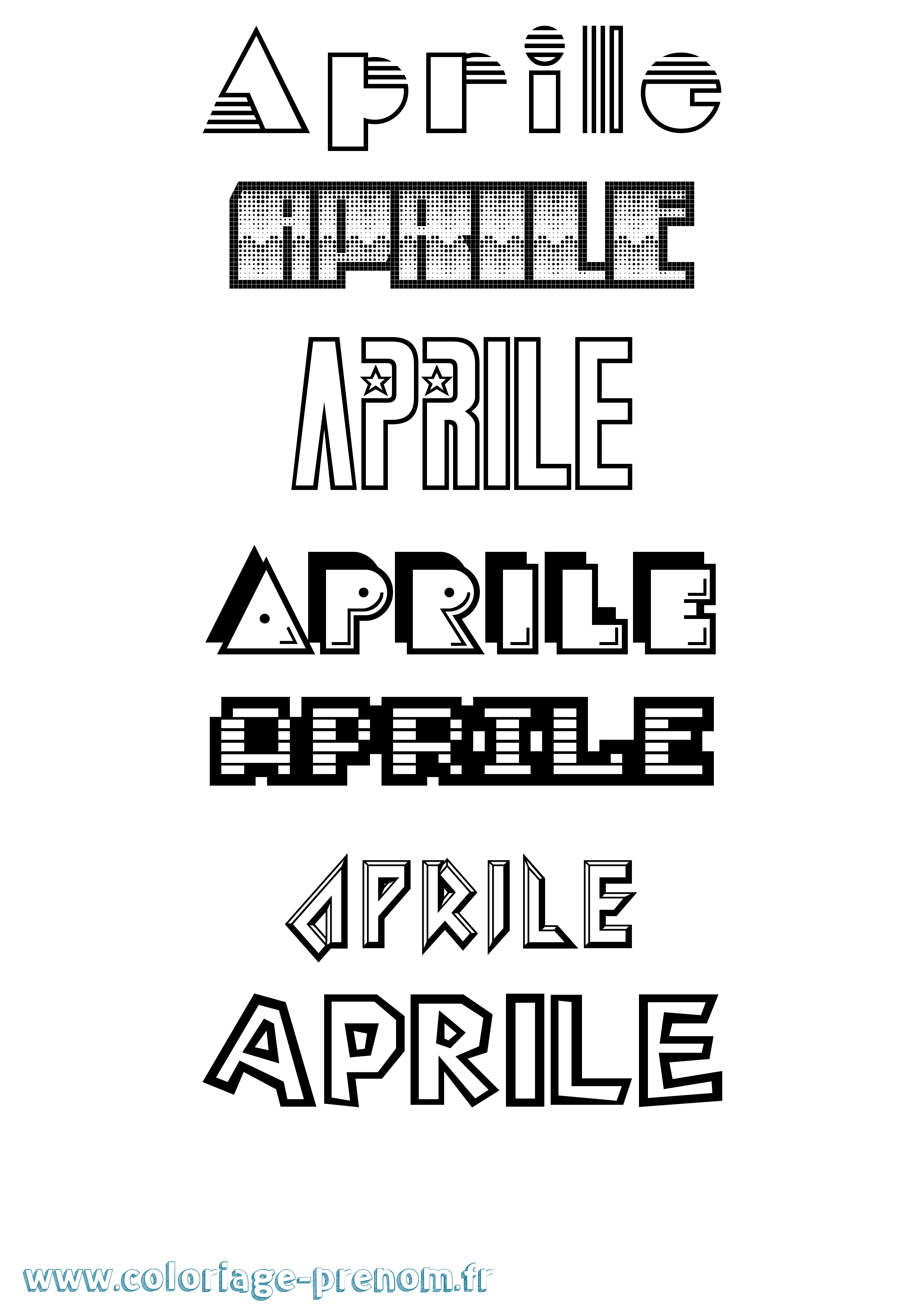 Coloriage Aprile Jeux Vidéos Coloriage prénom Aprile Jeux Vidéos