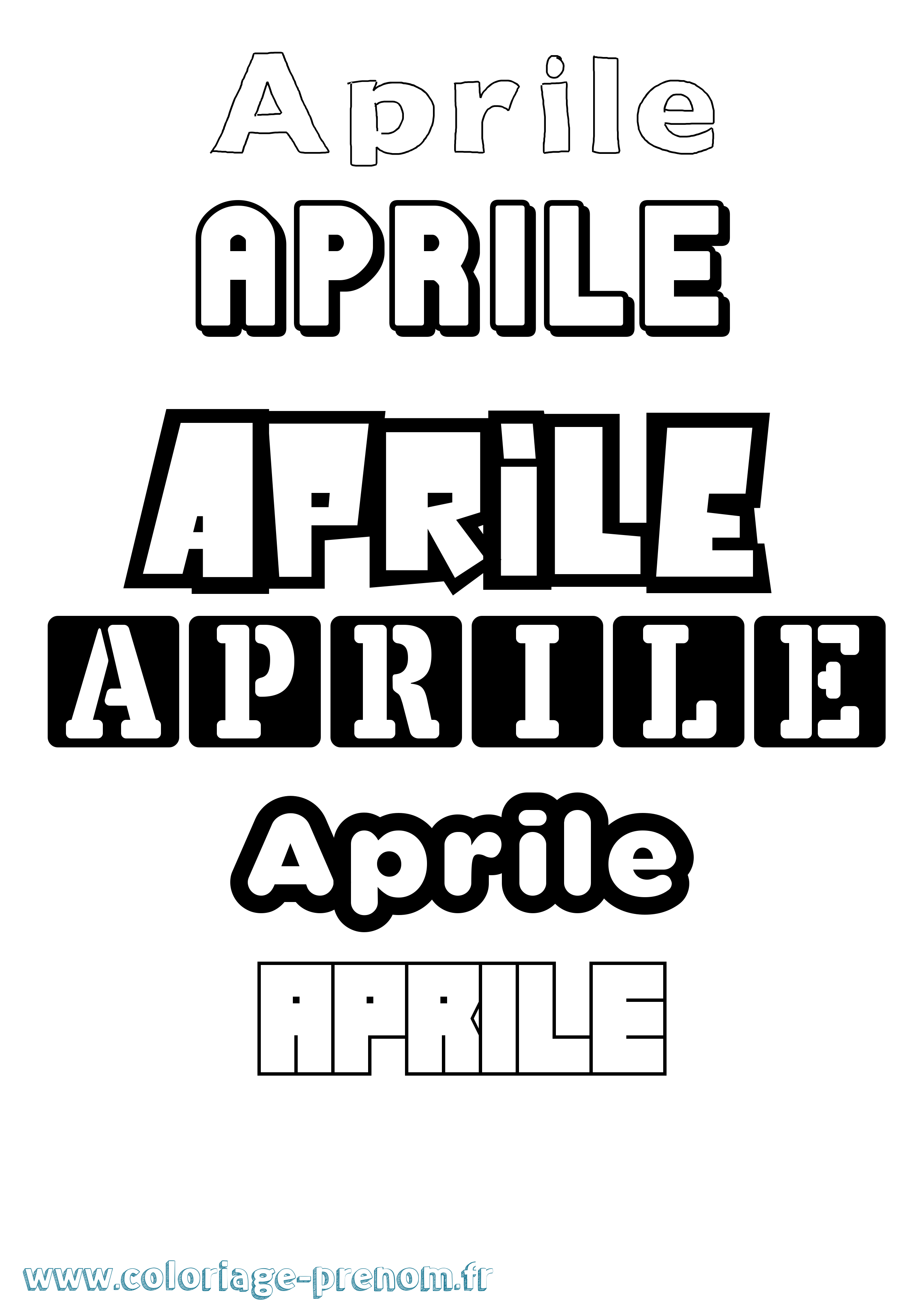 Coloriage Aprile Simple Coloriage prénom Aprile Simple