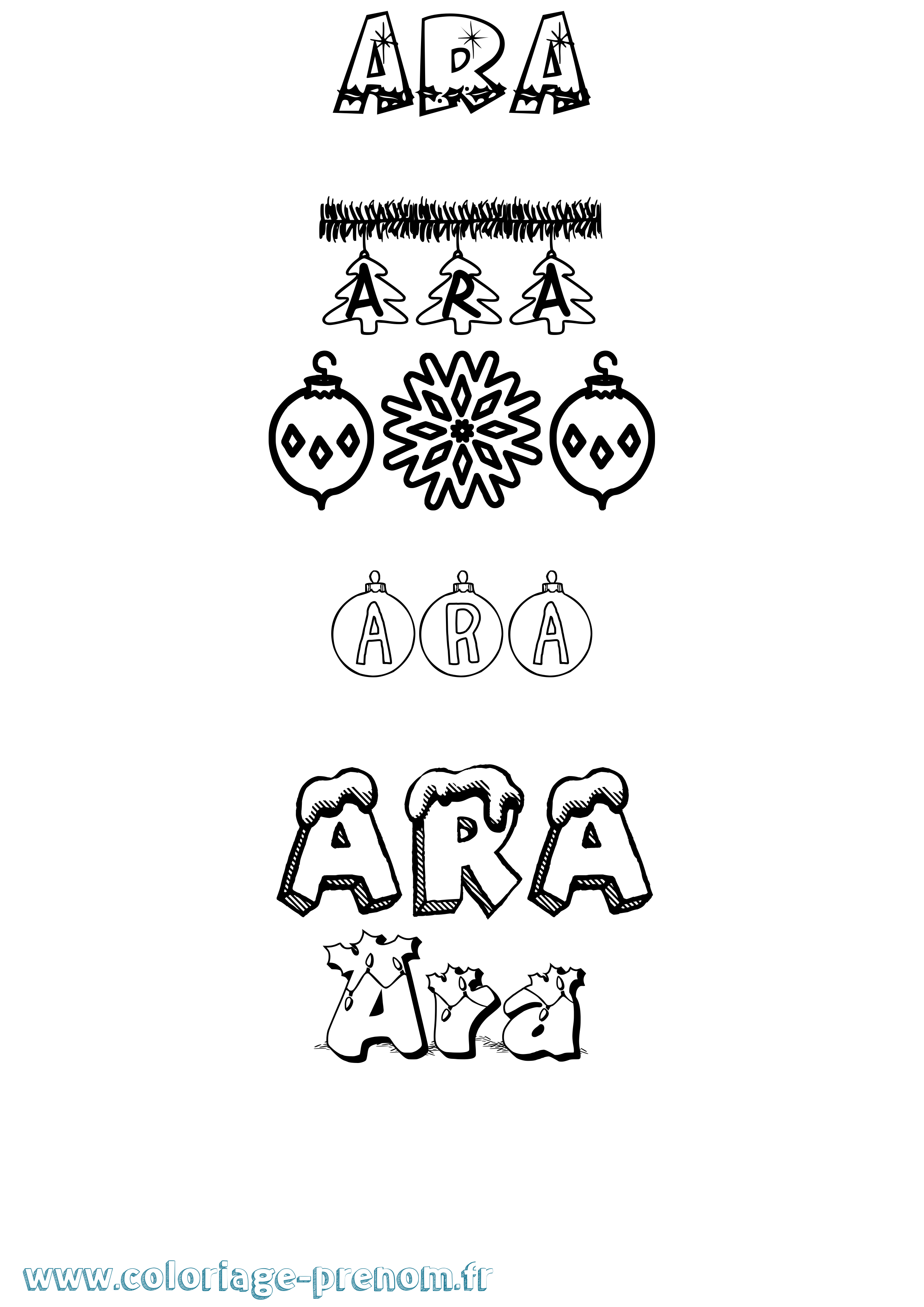 Coloriage du prénom Ara  à Imprimer ou Télécharger facilement