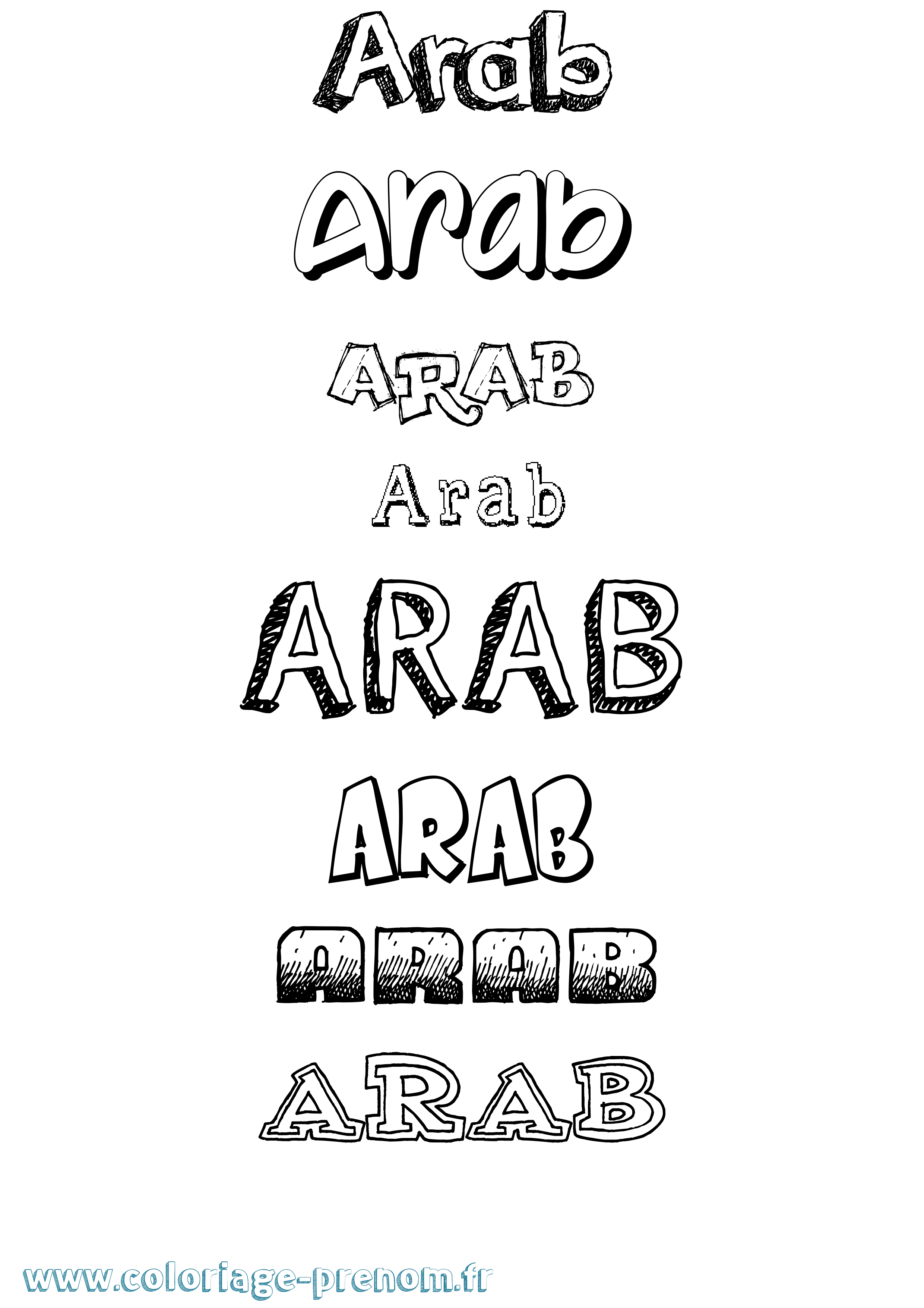 Coloriage prénom Arab Dessiné