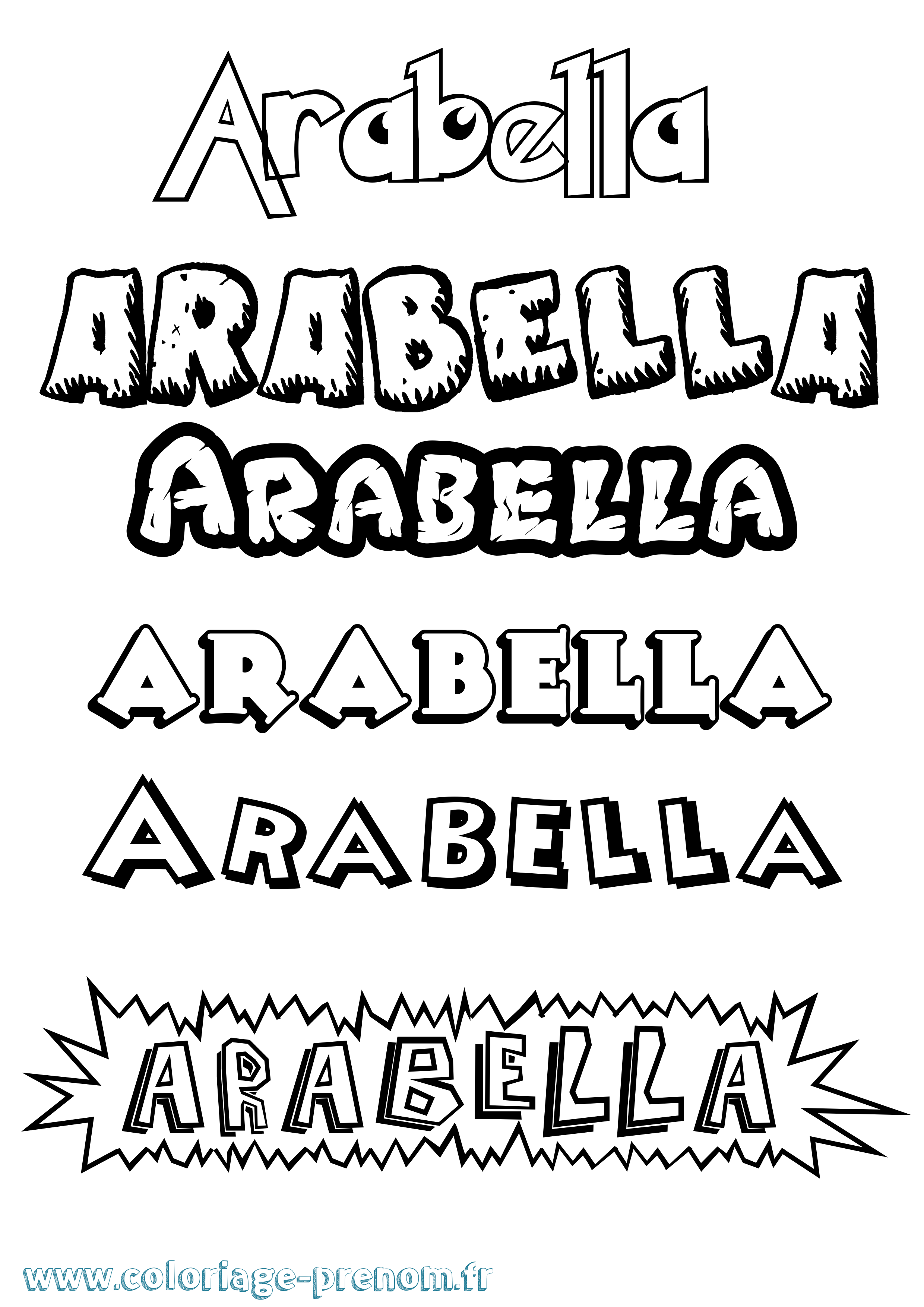 Coloriage prénom Arabella Dessin Animé