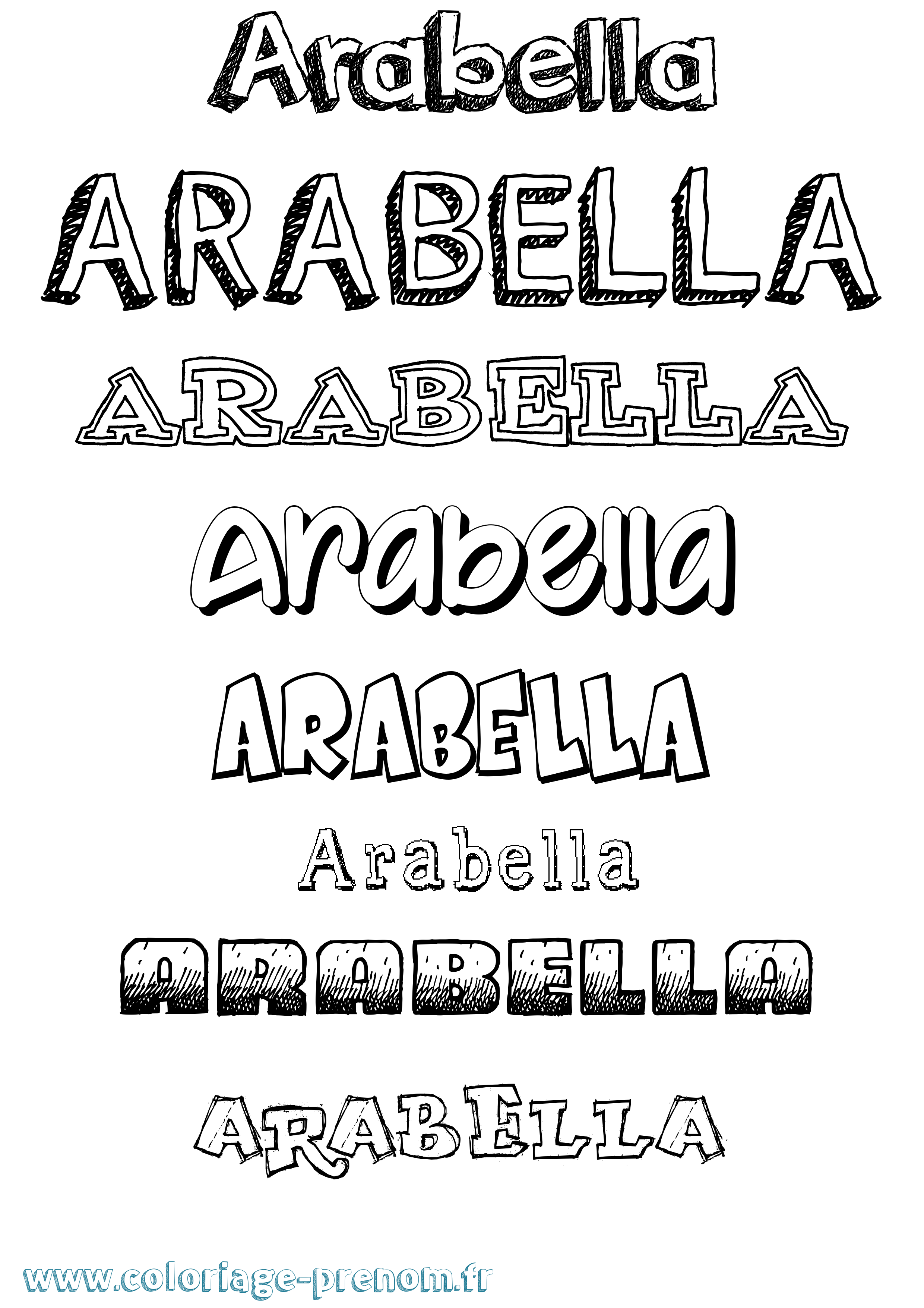 Coloriage prénom Arabella Dessiné