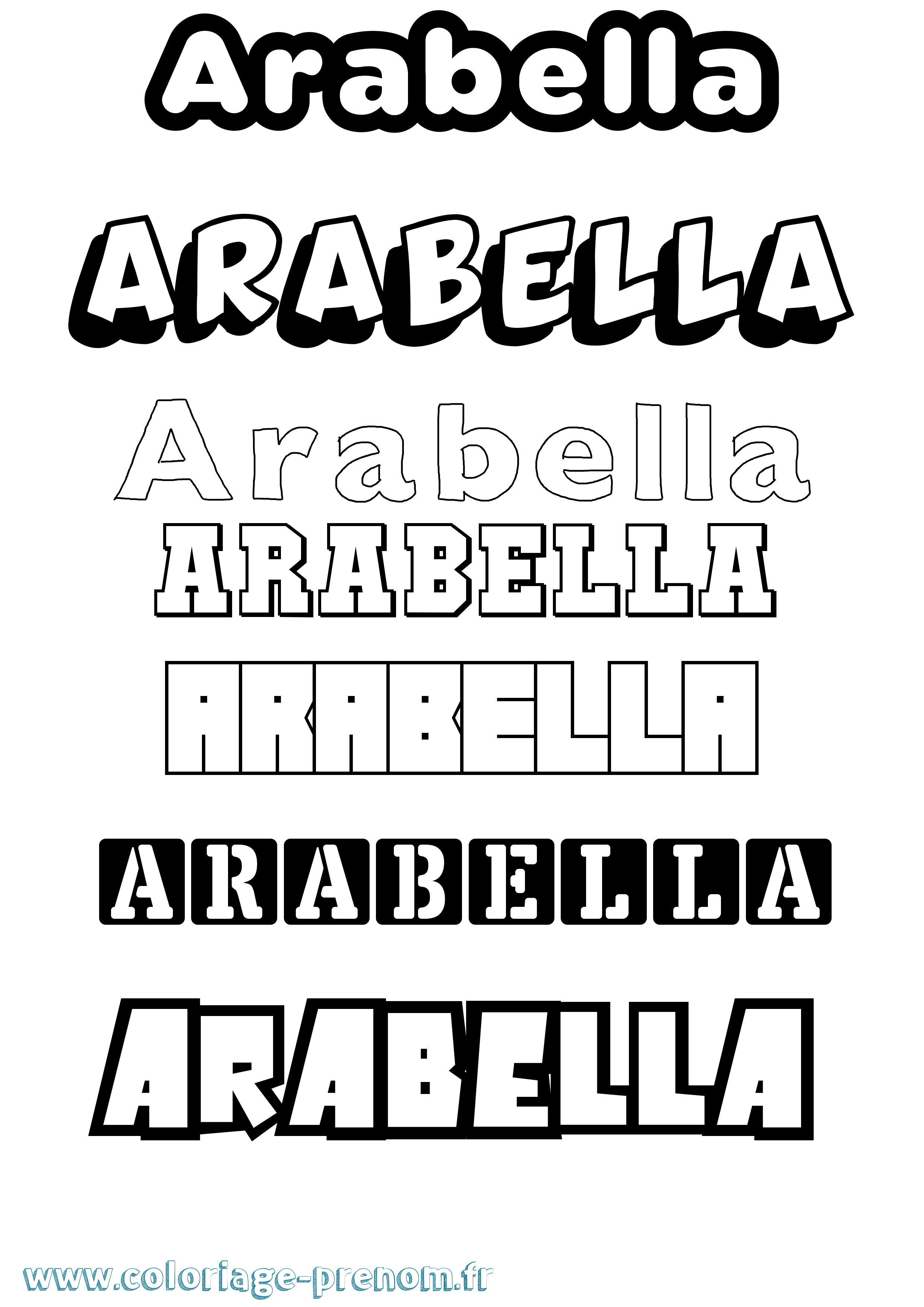 Coloriage prénom Arabella Simple