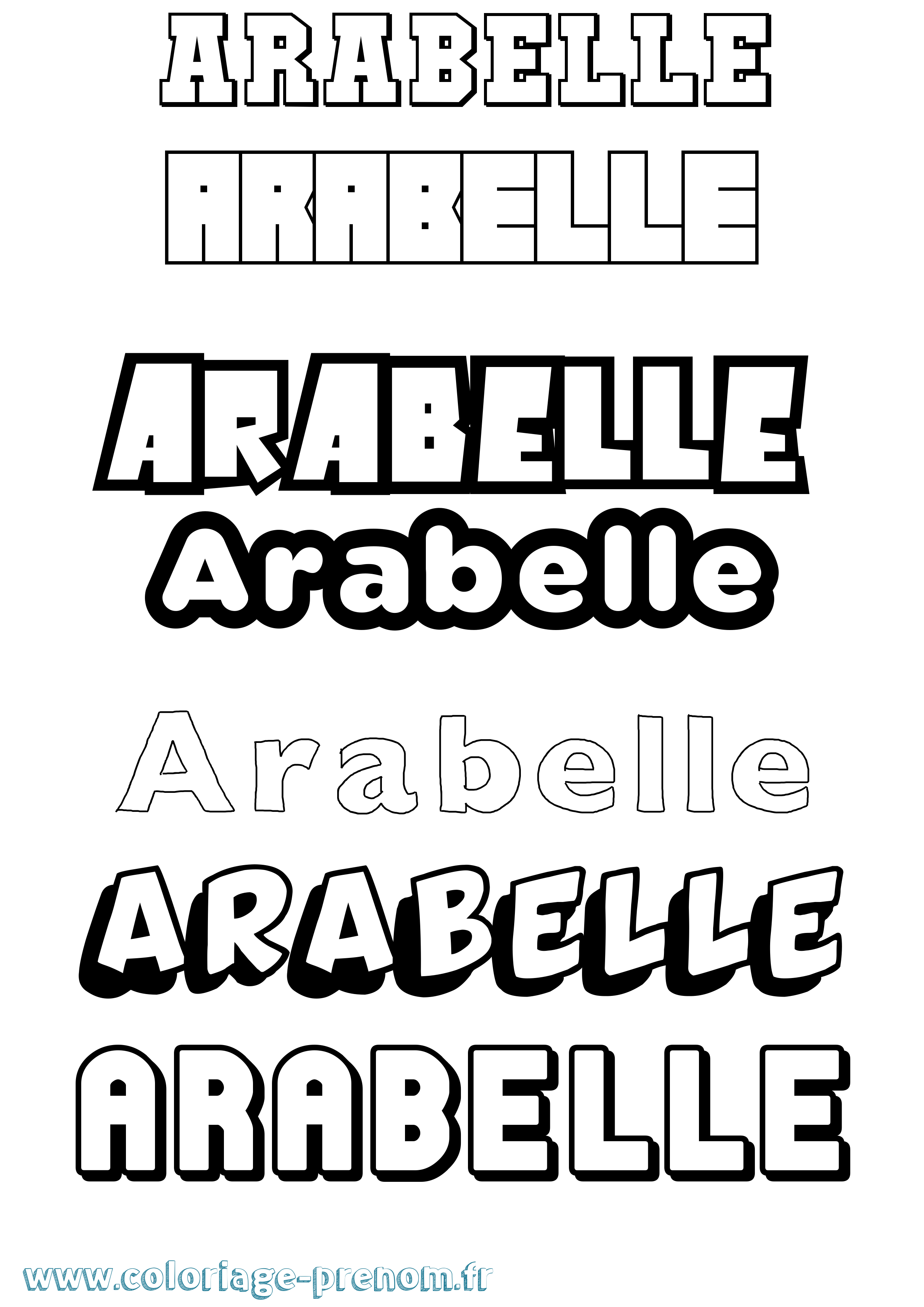 Coloriage prénom Arabelle Simple