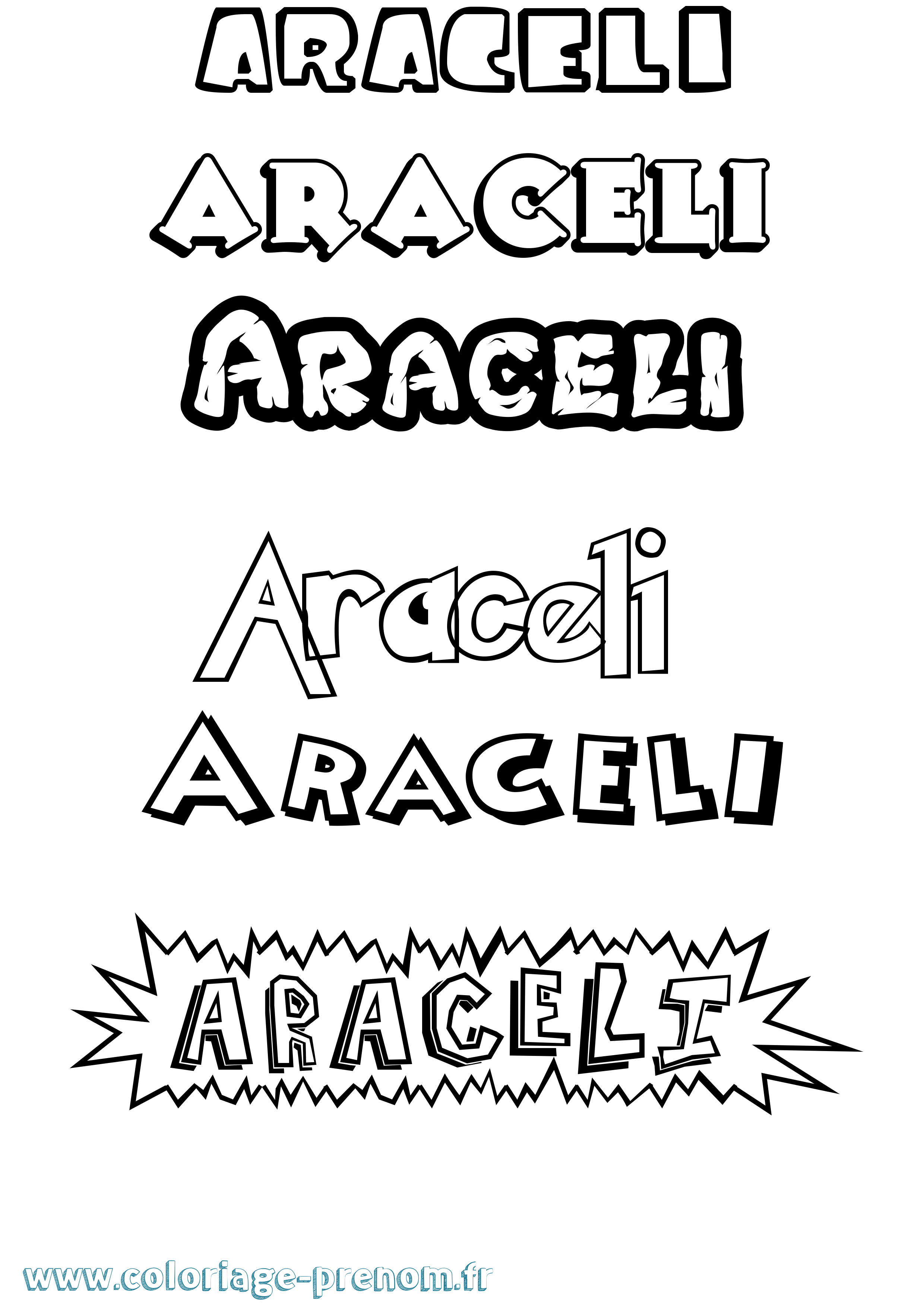 Coloriage prénom Araceli Dessin Animé