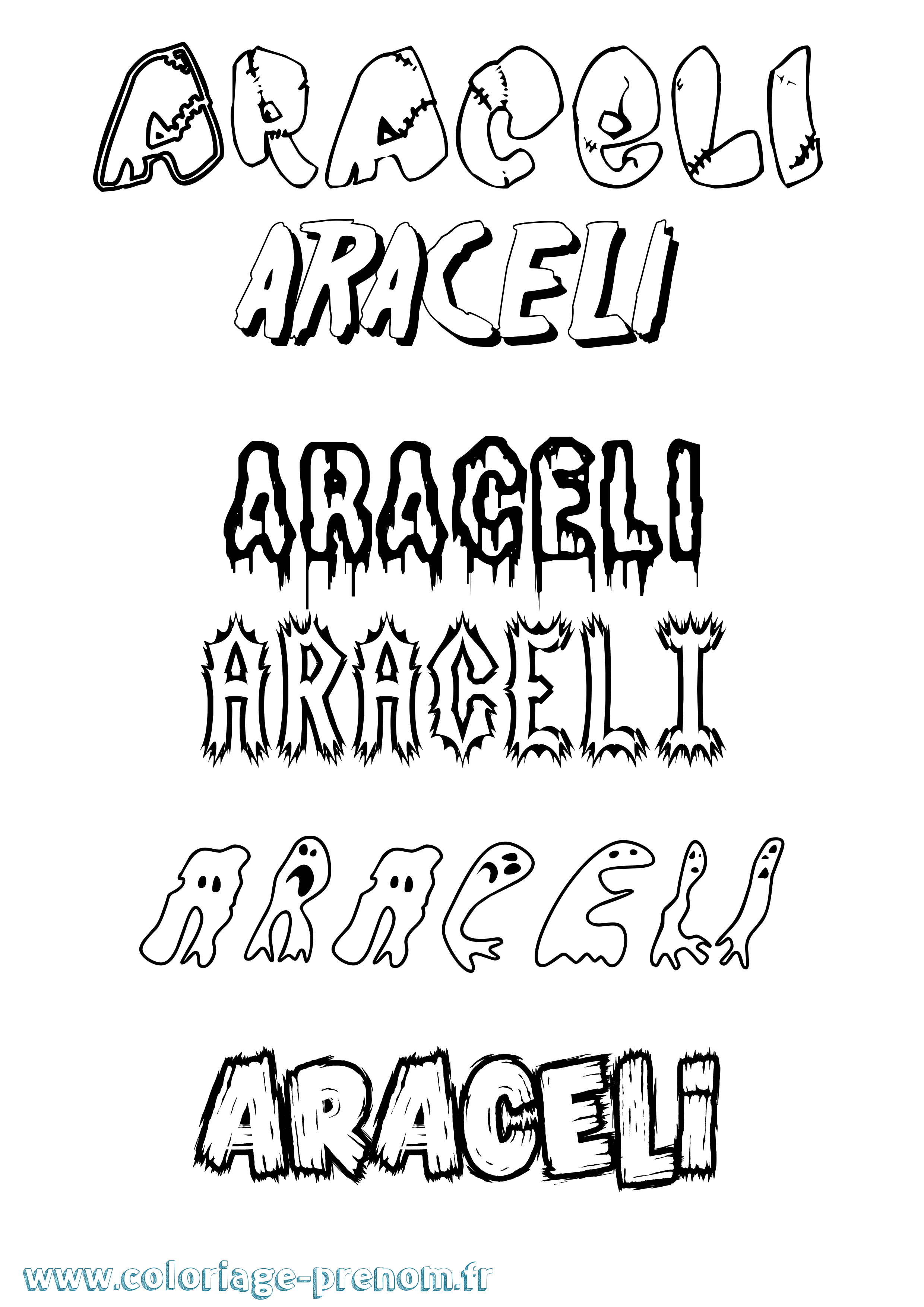 Coloriage prénom Araceli Frisson