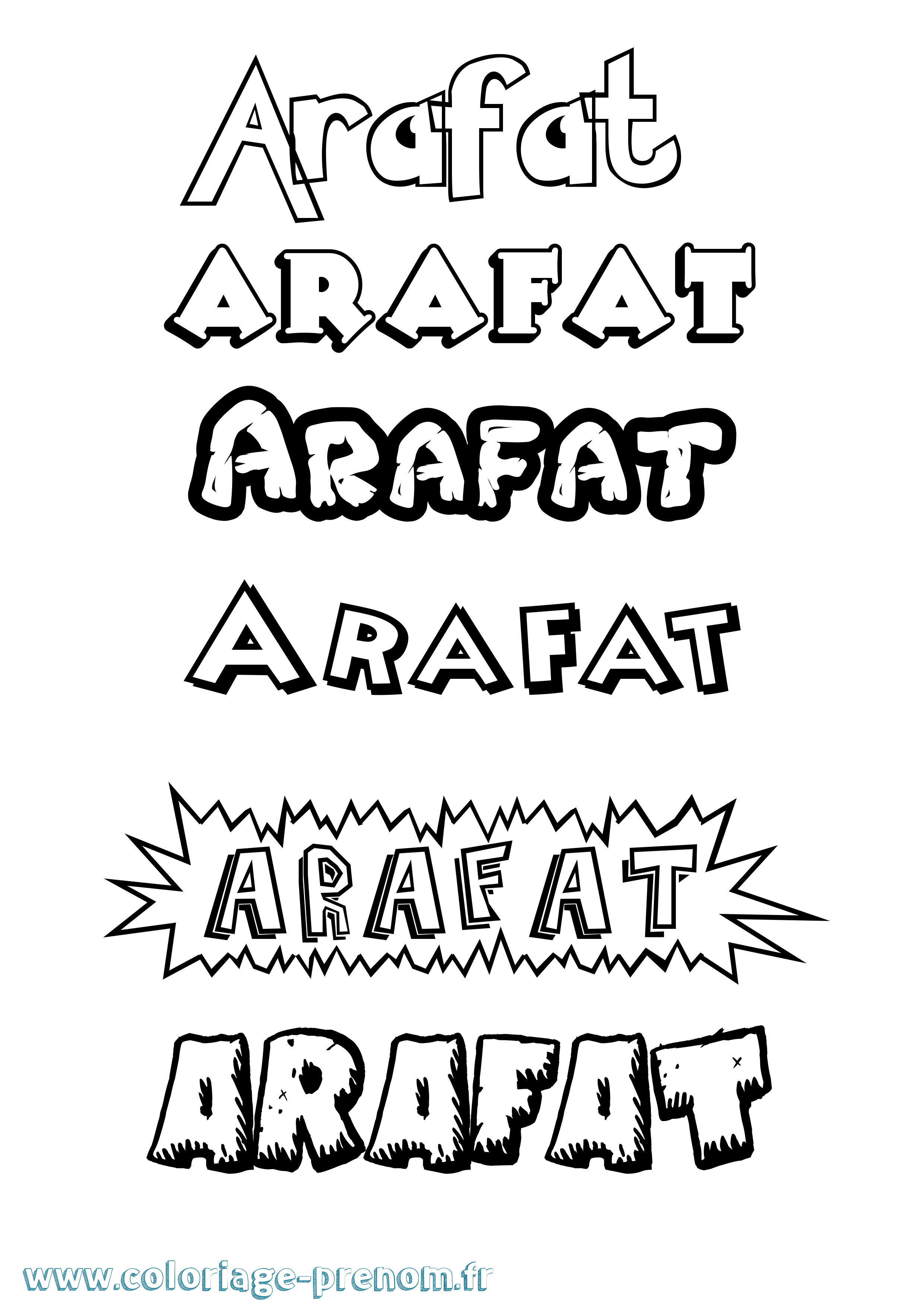 Coloriage Arafat Dessin Animé Coloriage prénom Arafat Dessin Animé