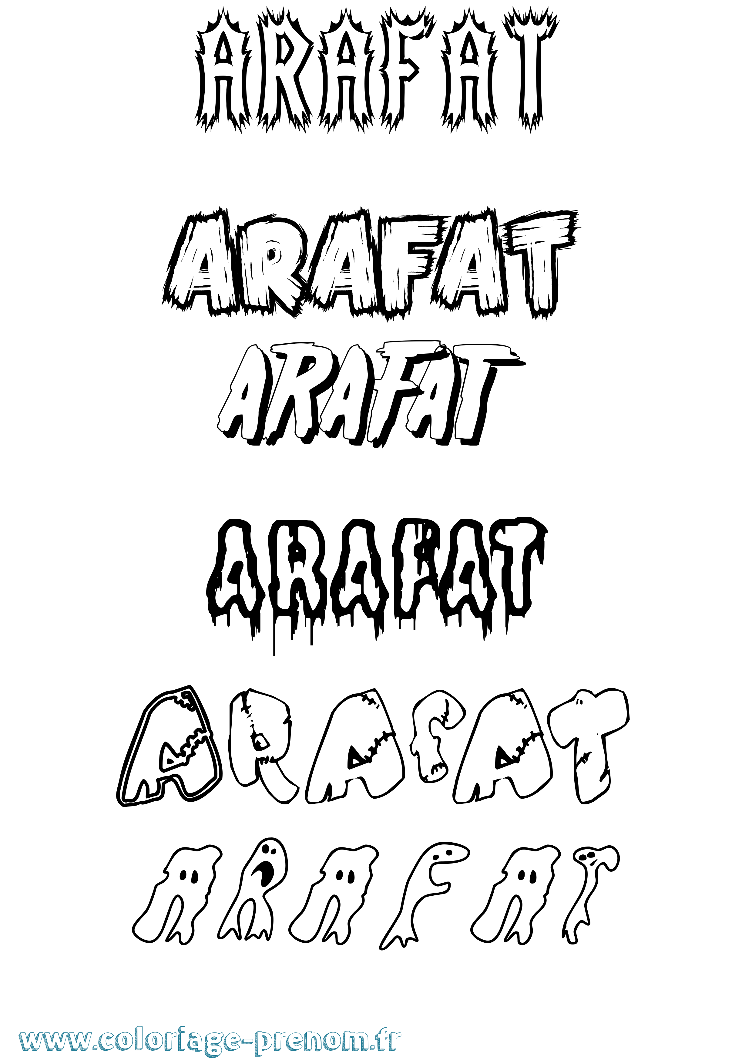 Coloriage Arafat Frisson Coloriage prénom Arafat Frisson