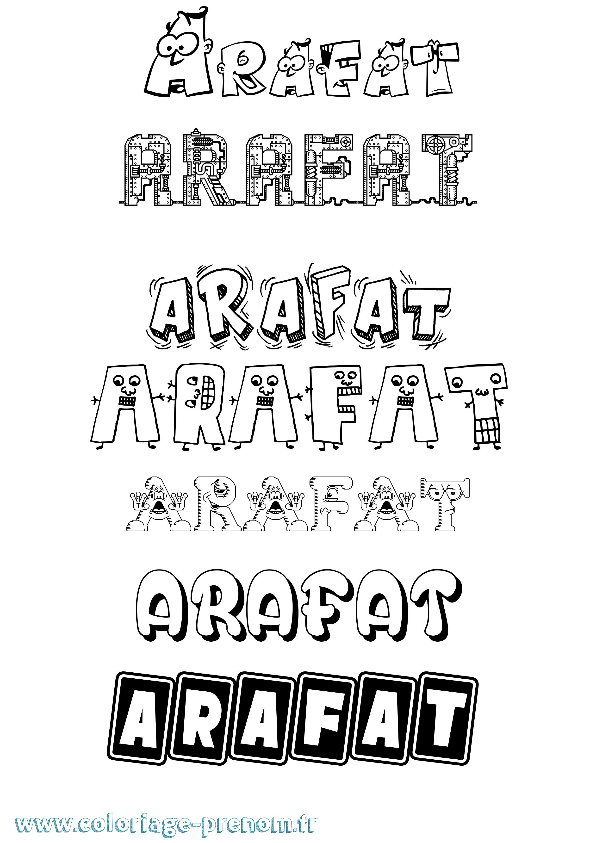 Coloriage Arafat Fun Coloriage prénom Arafat Fun