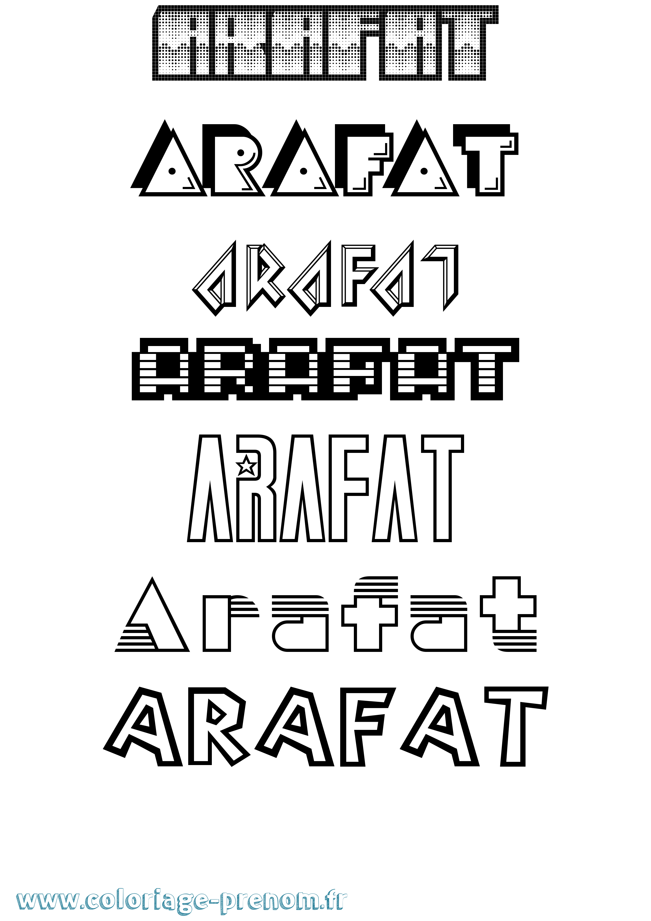 Coloriage prénom Arafat Jeux Vidéos