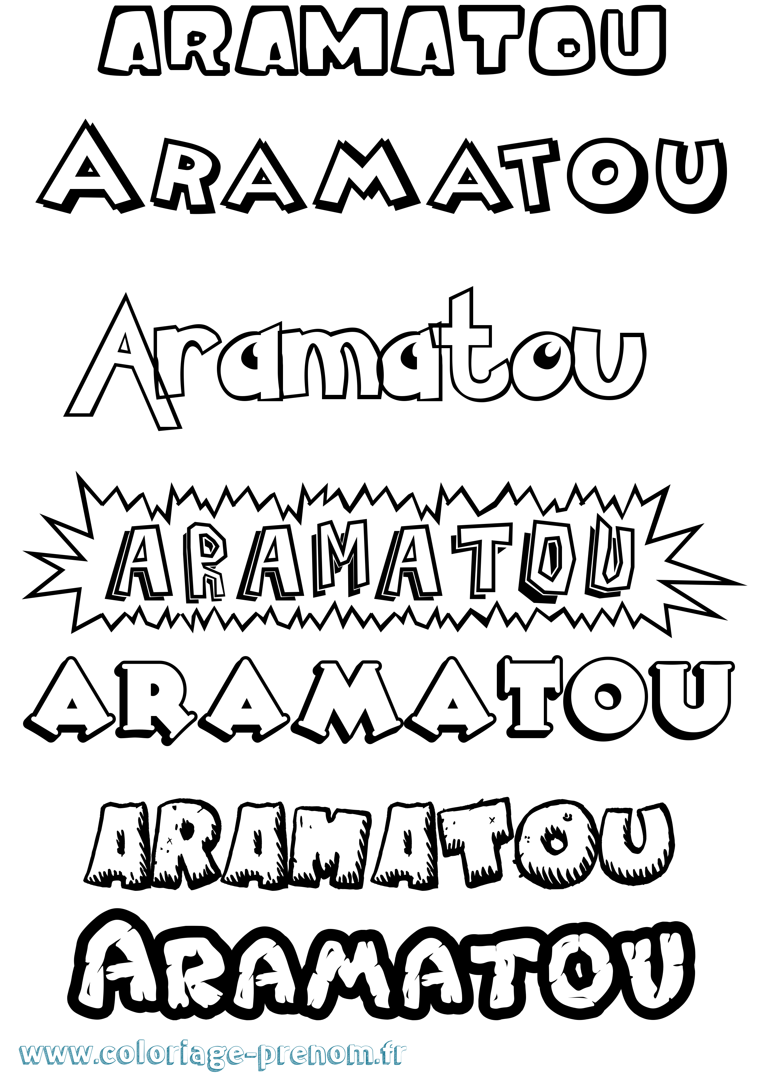 Coloriage prénom Aramatou Dessin Animé